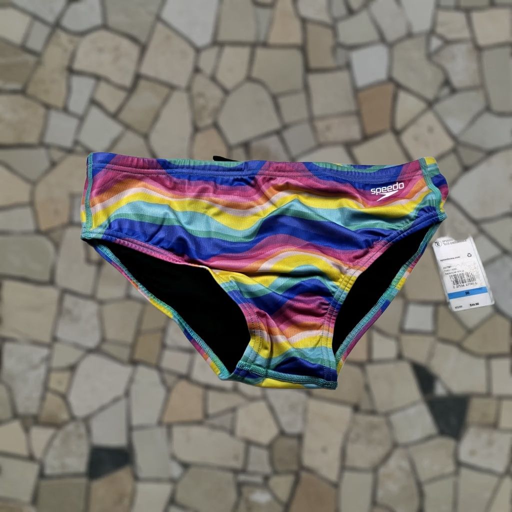 Speedo Speedo Swim Briefs Bottom Rainbow Wave Multicolor 36 Men's Regular Size 36 Endurance Eco Vibe Collection Competition Swimwear Size US 36 / EU 52 - 1 Thumbnail