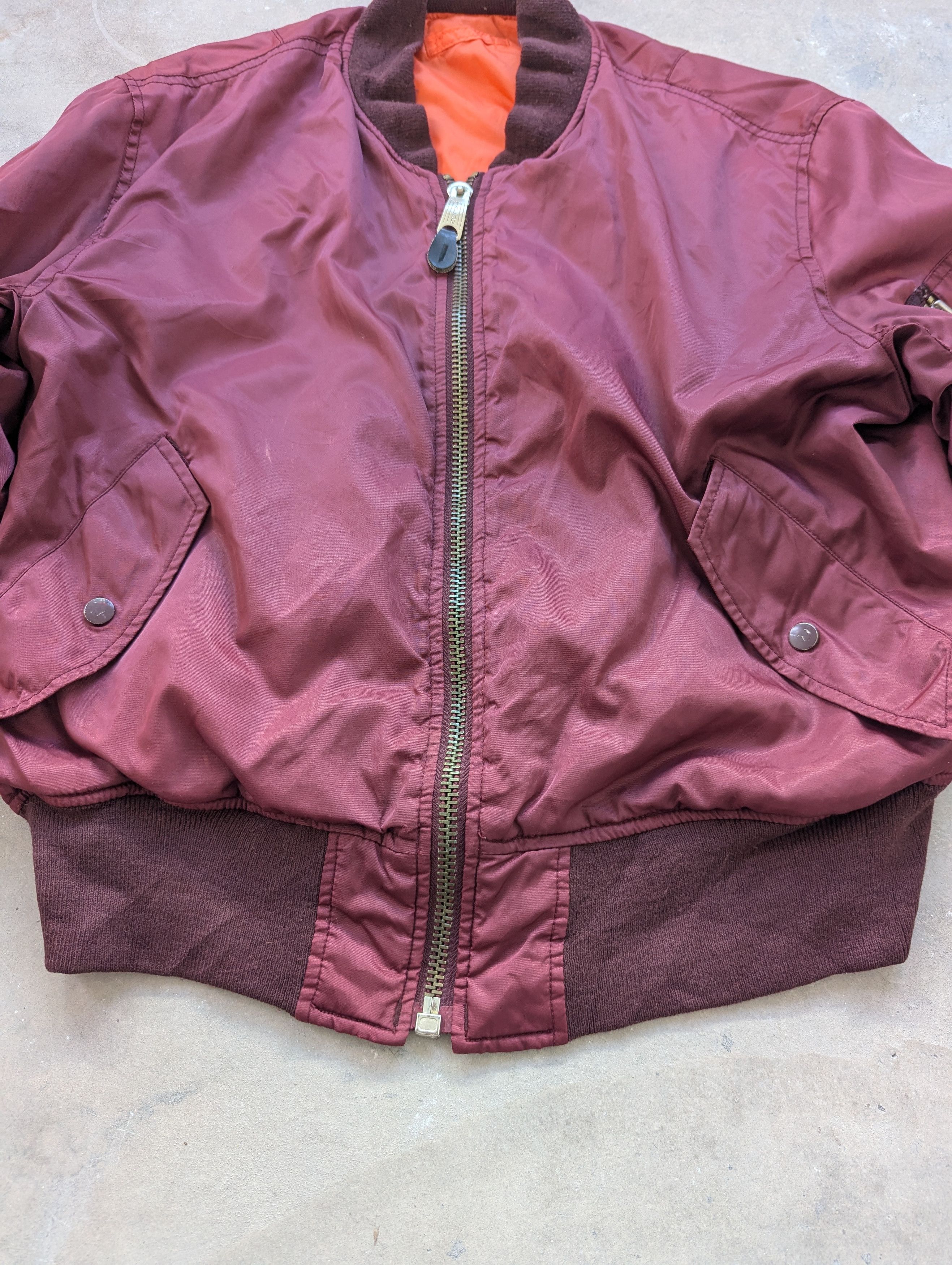 Alpha Industries Vintage Ma 1 Bomber Jacket Maroon Reversible Size US M / EU 48-50 / 2 - 8 Thumbnail