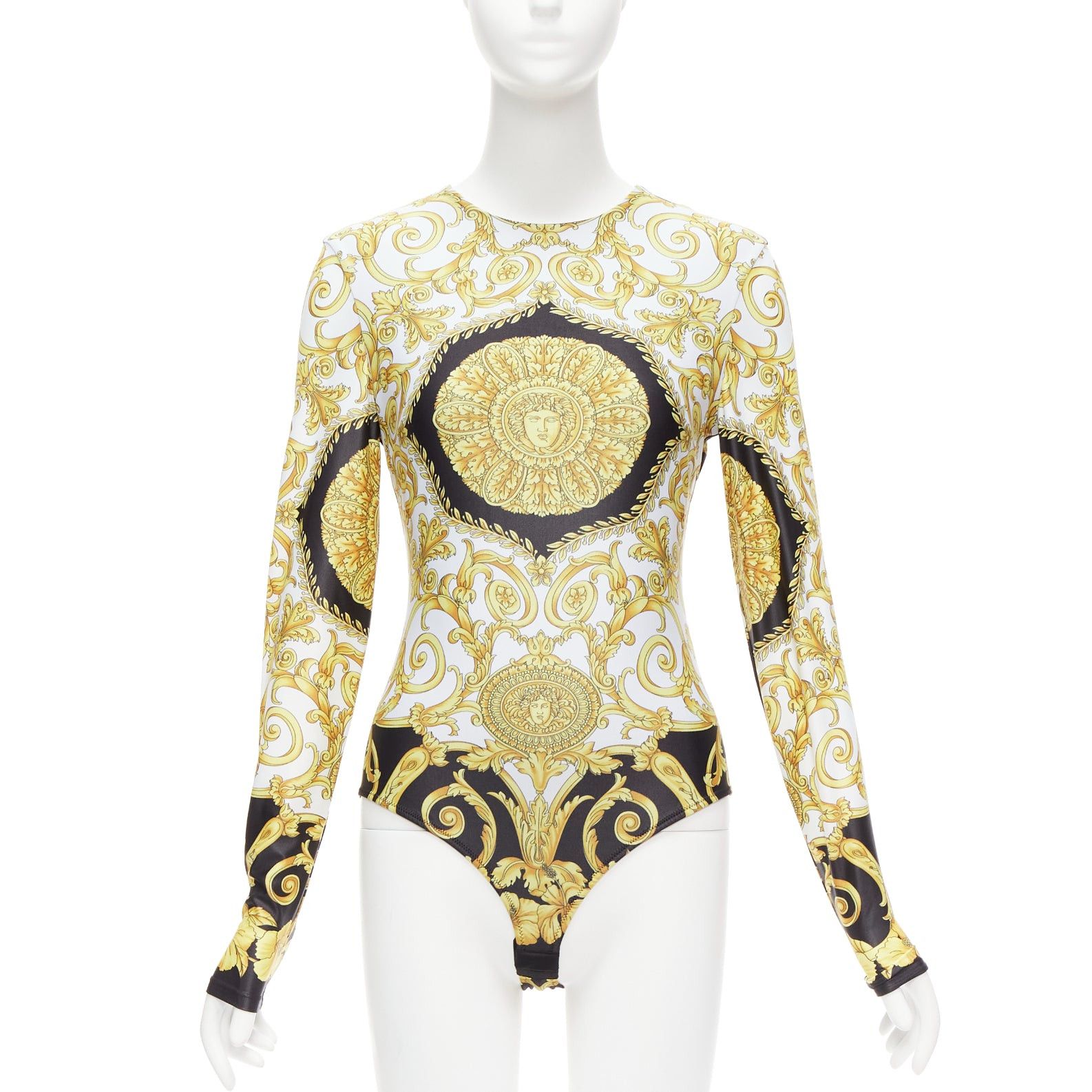 Versace VERSACE 2018 Tribute gold Medusa Barocco long sleeve bodysuit top IT38 XS Size XS / US 0-2 / IT 36-38 - 1 Thumbnail
