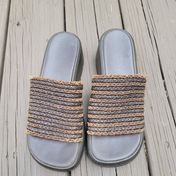 Vintage Vintage 90s y2k Bratz Brown Leather Woven Chunky Wedge Platf Size US 8 / IT 38 - 4 Thumbnail