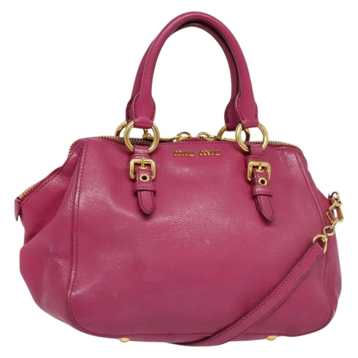 Miu Miu Miu Miu Madras Bowler Bag Leather Size ONE SIZE - 1 Thumbnail