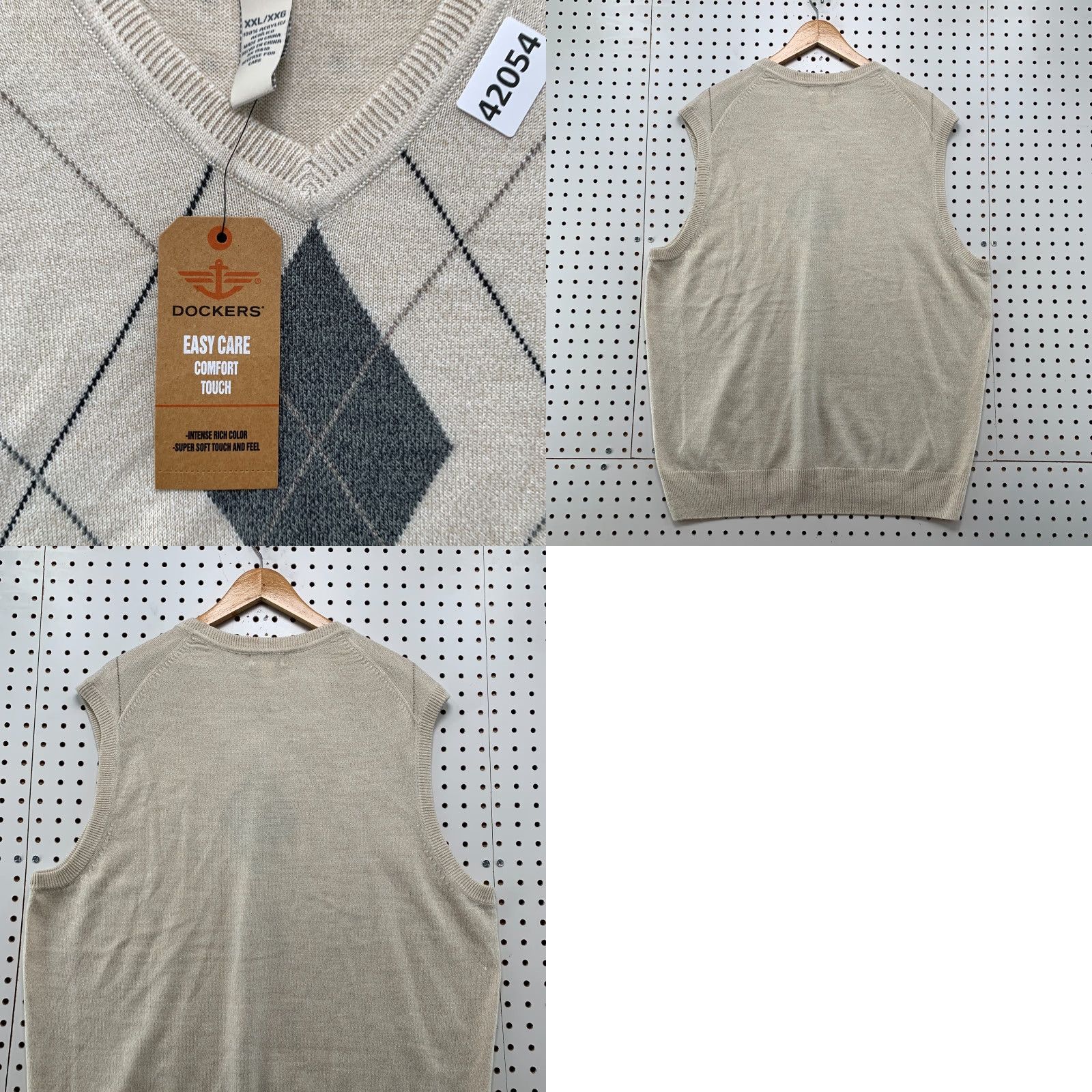 Dockers DOCKERS Argyle Sweater Vest Mens 2XL Brown Sleeveless V-Neck NWT Size US XXL / EU 58 / 5 - 8 Thumbnail