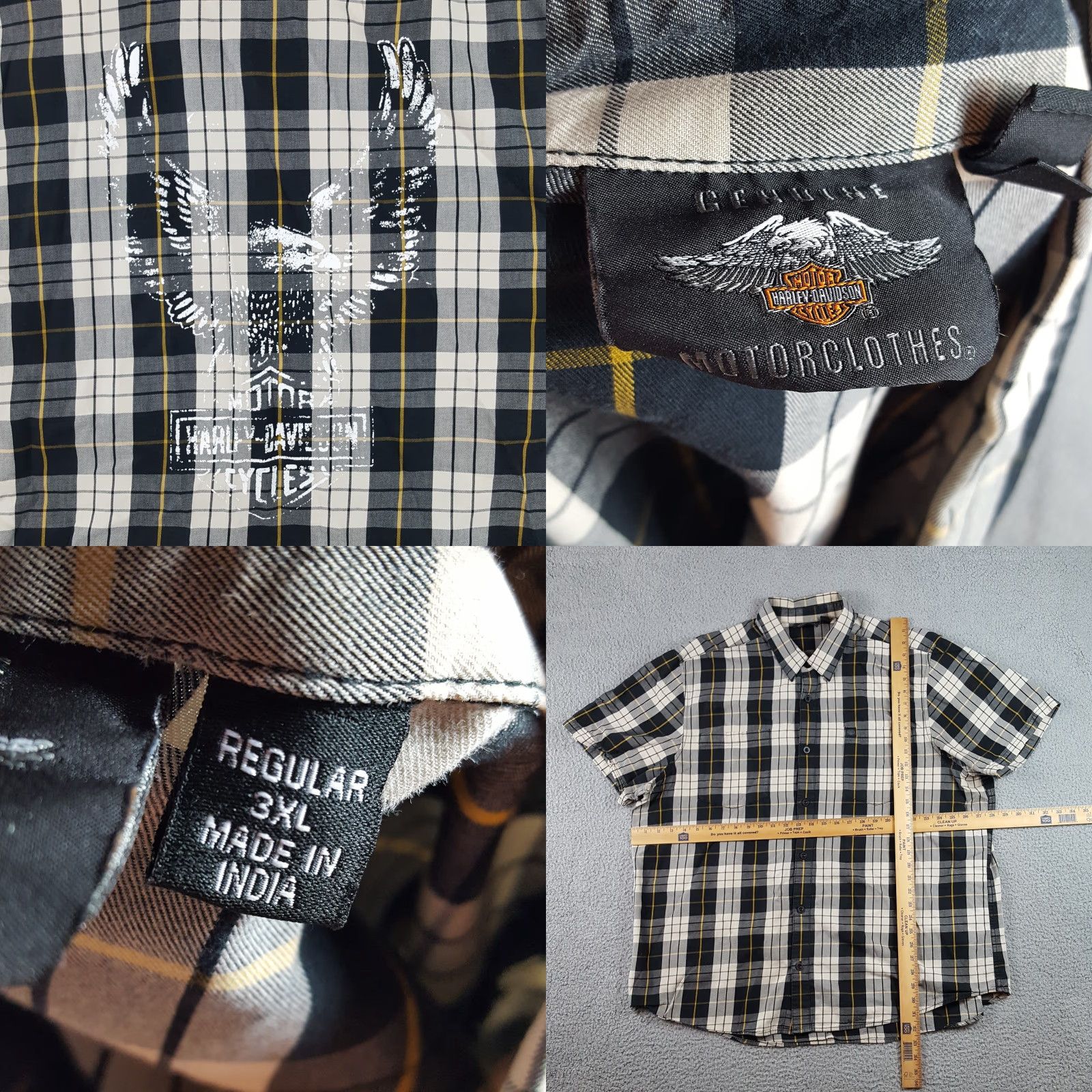 Harley Davidson Harley-Davidson Button Up Shirt - Plaid Eagle Logo 3XL Multi Color - Men's Shirt - 90s Biker Retro Workwear Size US XXL / EU 58 / 5 - 8 Thumbnail
