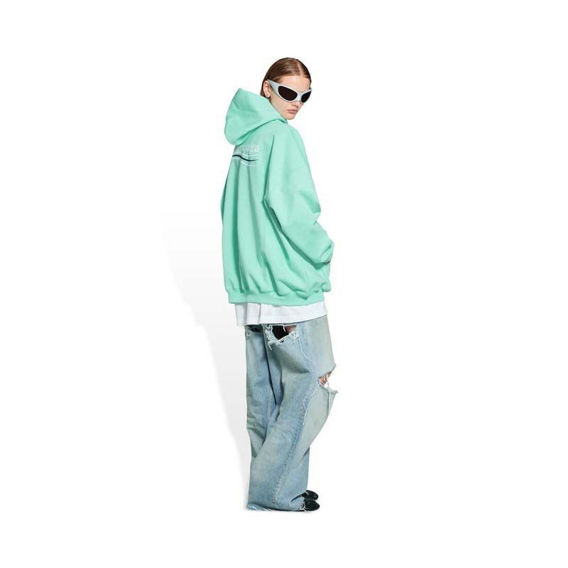 Balenciaga o1bcso1str0525 Political Campaign Hoodie Large Fit in Mint Size XL / US 12-14 / IT 48-50 - 3 Thumbnail