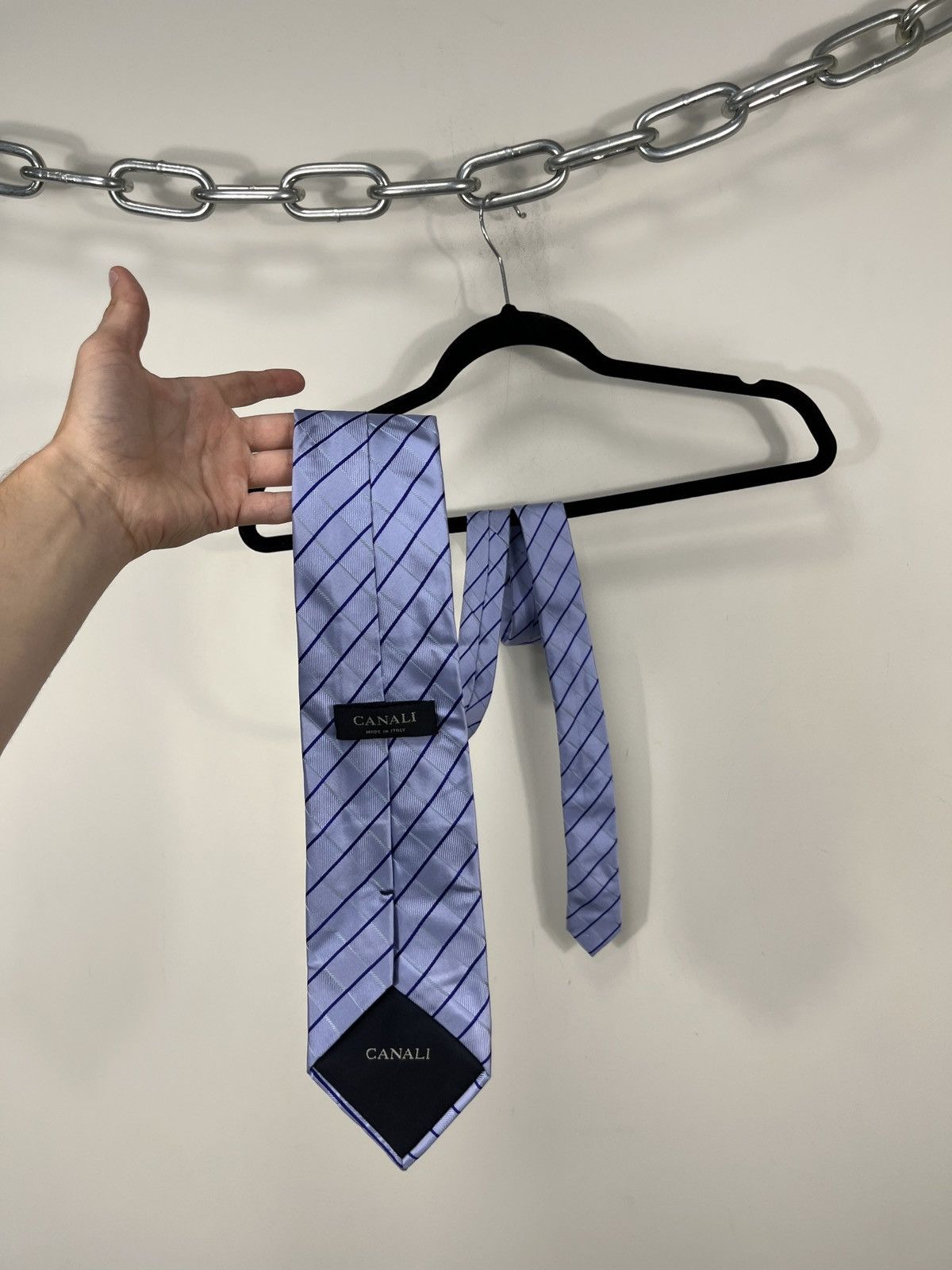 Canali Canali Checkered Blue Formal Luxury Silk Tie Size ONE SIZE - 6 Thumbnail