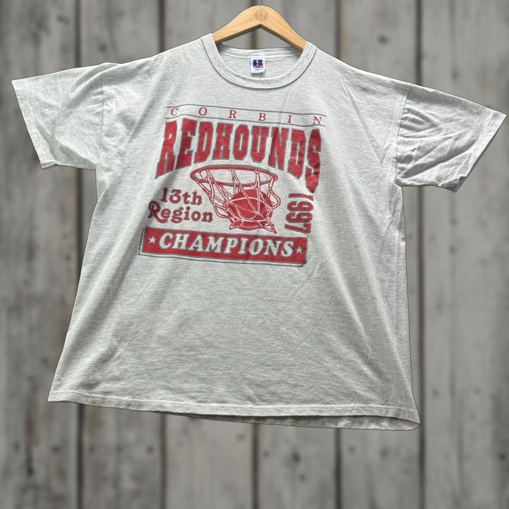Russell Athletic VINTAGE Russell Athletic Shirt Mens L Gray Redhounds 1997 CHAMPIONS Tee 90s Mens L Gray Size US L / EU 52-54 / 3 - 1 Thumbnail