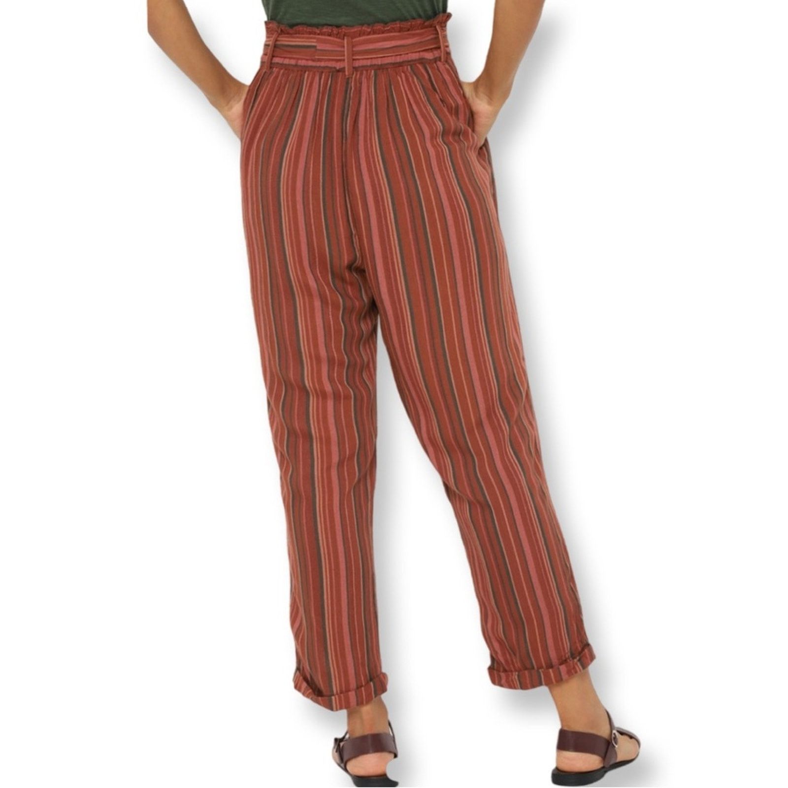 American Eagle Outfitters American Eagle Striped Harem Pants With Paper Bag Waist Size 27" / US 4 / IT 40 - 2 Thumbnail