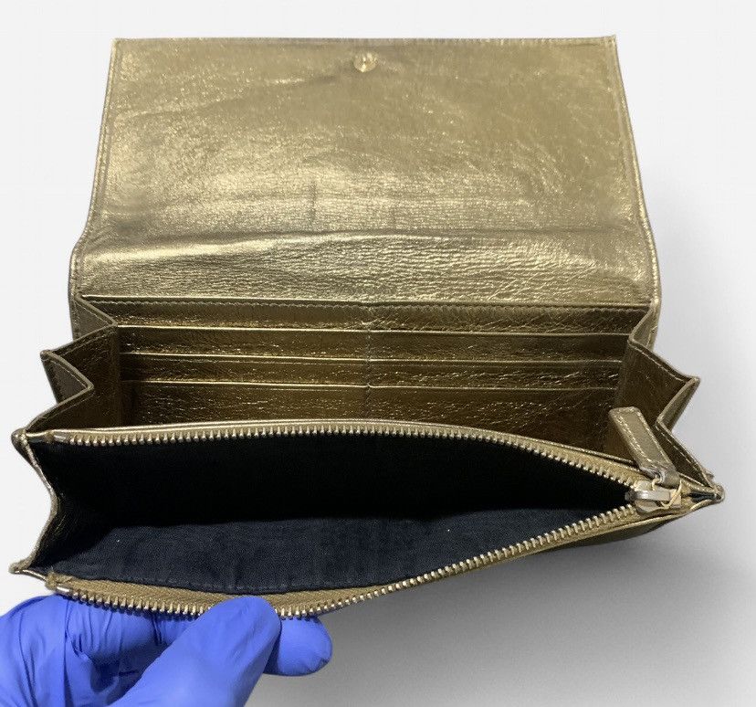 Yves Saint Laurent Yves Saint Laurent Metallic Gold Leather Wallet Size ONE SIZE - 4 Thumbnail