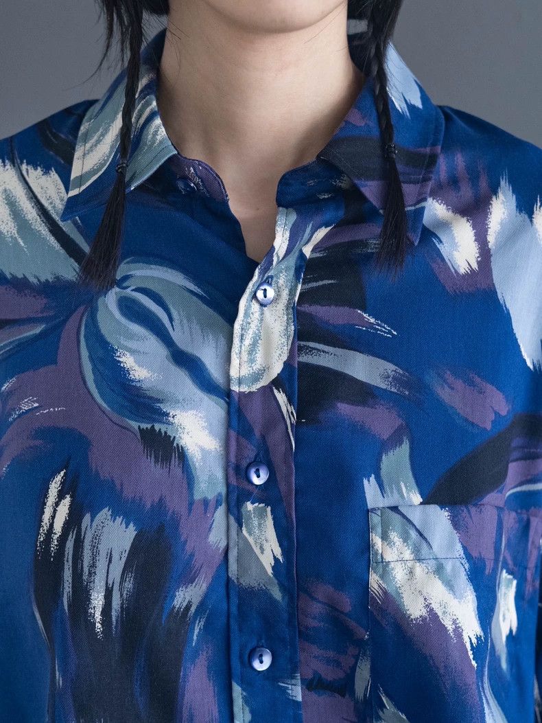 Kenzo KENZO Vintage blue tulip shirt for men Size US L / EU 52-54 / 3 - 6 Thumbnail