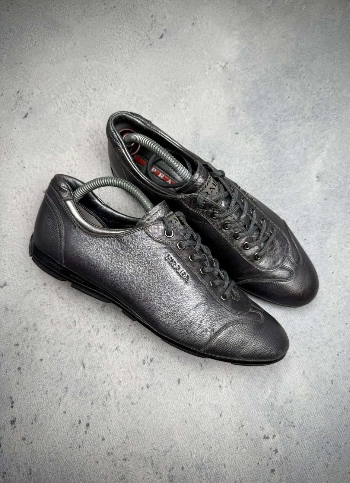 Prada Vintage Prada Saffiano Leather Low Top Sneakers Rare 00s y2k Size US 8 / IT 38 - 21 Thumbnail