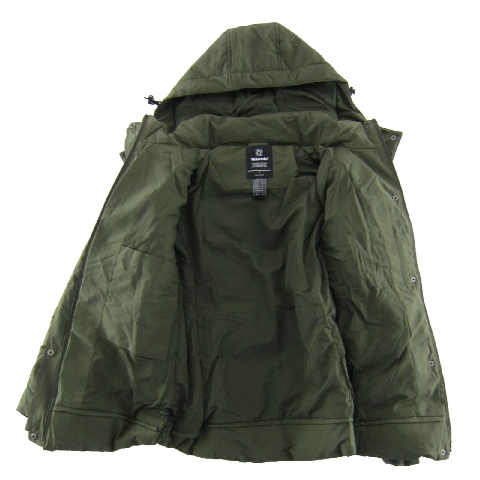 Vintage Wantdo Women Small Army Green Waterproof Hooded Ski Snowboard Winter Warm Jacket Size S / US 4 / IT 40 - 5 Thumbnail