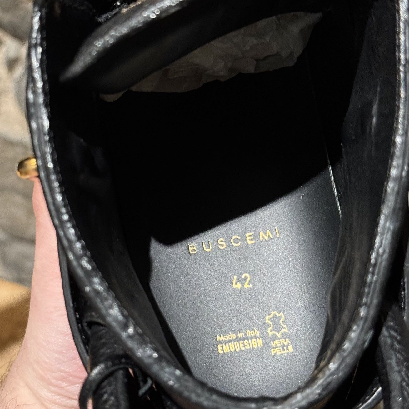 Buscemi Buscemi Black Leather 100MM High Top Sneakers Size US 9 / EU 42 - 11 Thumbnail