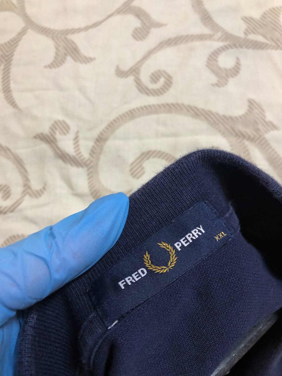 Fred Perry Fred Perry Men's Polo Shirt Embroidered Logo Navy Size US XXL / EU 58 / 5 - 2 Thumbnail