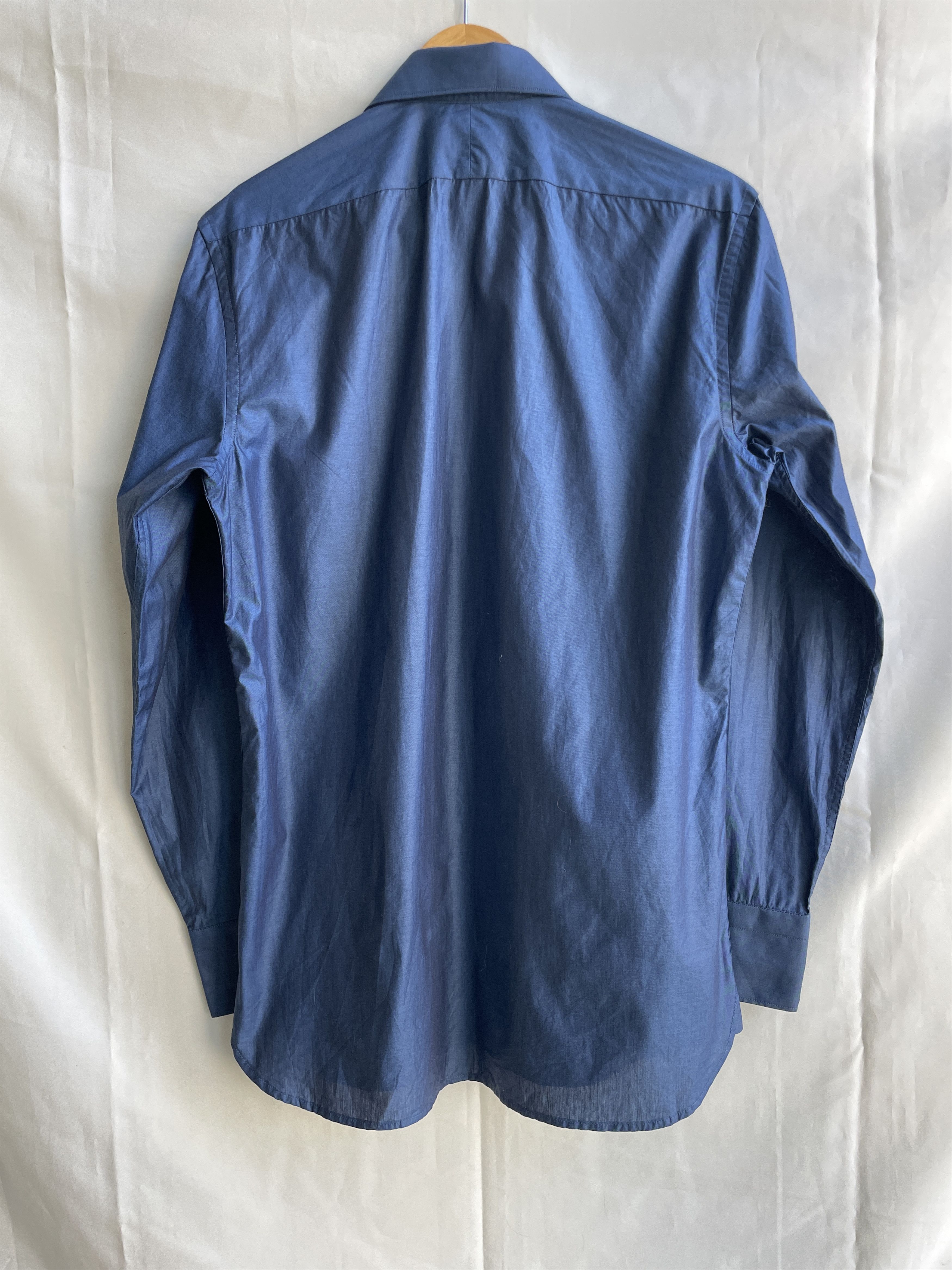 Suitsupply Suitsupply Ford Spread Collar Navy Extra Slim Dress Shirt Size 40R - 2 Thumbnail