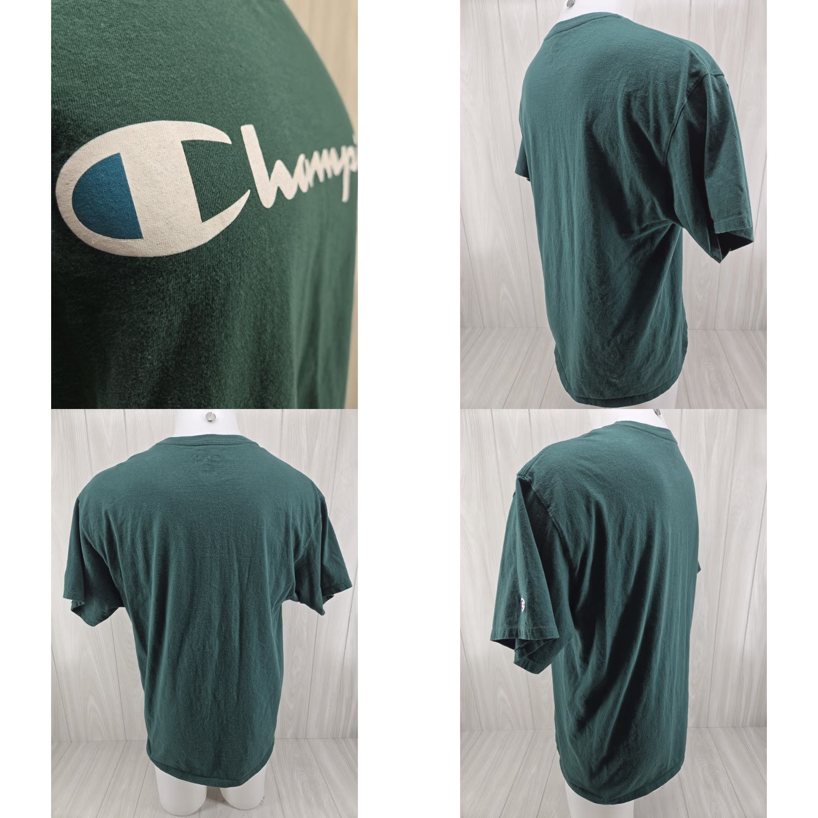 Champion Champion T Shirt Green Short Sleeve Logo Spell Out Men's XL Size US XL / EU 56 / 4 - 8 Thumbnail