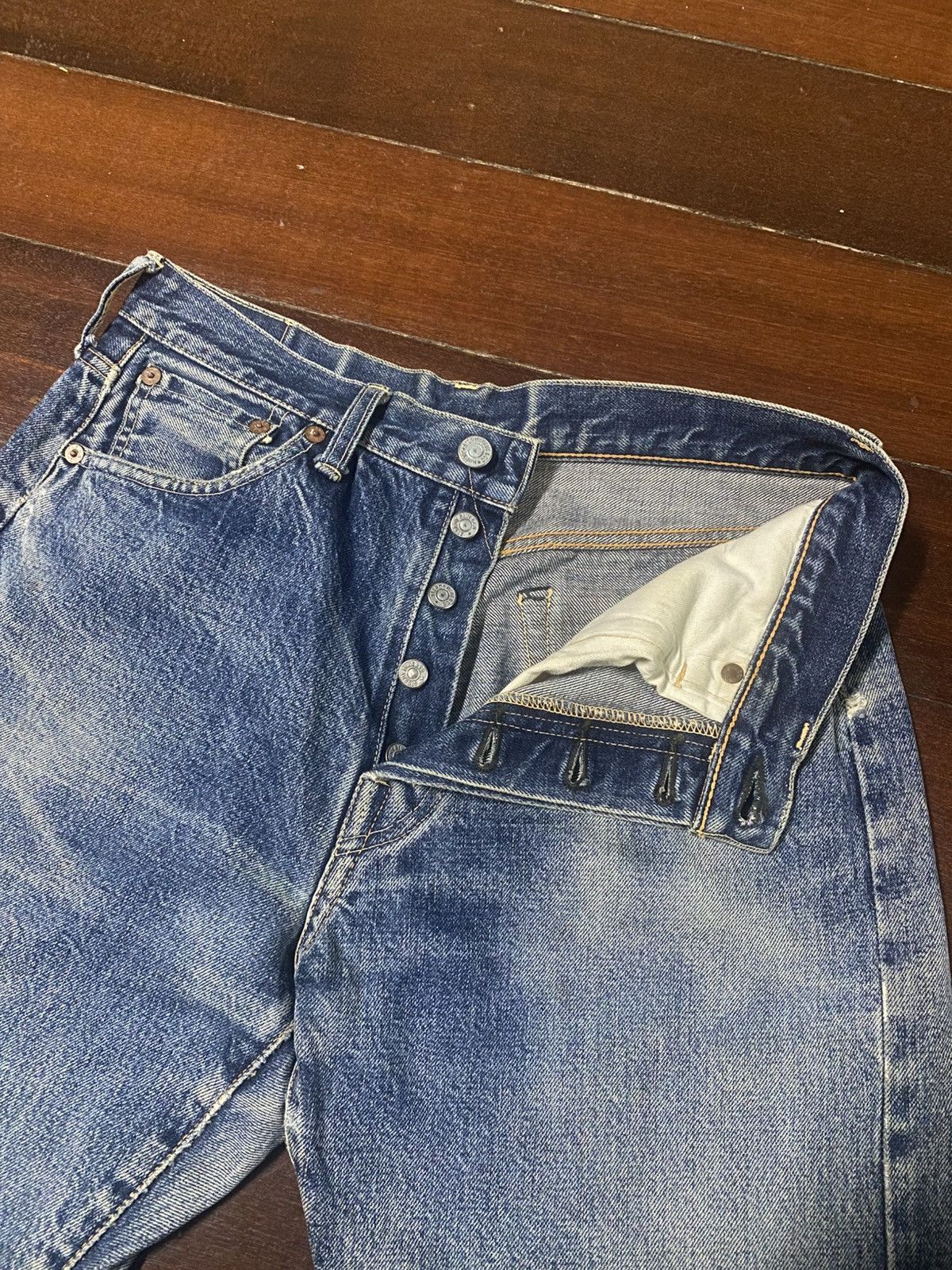 Pherrow's Pherrow’s Stormy Blue lot 404 Flared Denim Jeans distressed Size US 30 / EU 46 - 12 Thumbnail