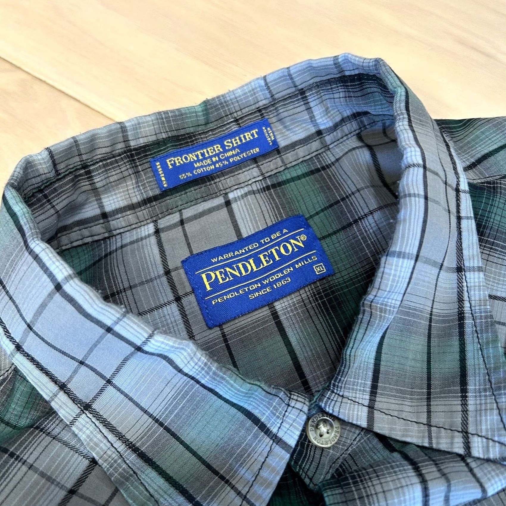 Pendleton Pendleton Frontier Shirt Western Pearl Snap Plaid Men’s XL Shirt XL Men’s Blue Green Cotton Blend Plaid Western Cowboy Outdoors Button-Up Pearl Snap Size US XL / EU 56 / 4 - 4 Thumbnail