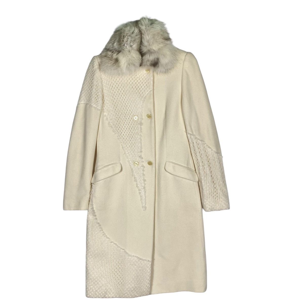 Versace × Versace Jeans Couture × Versus Versace Vintage Versace Jeans Couture Fur Collar Long Button Jacket Size S / US 4 / IT 40 - 1 Thumbnail