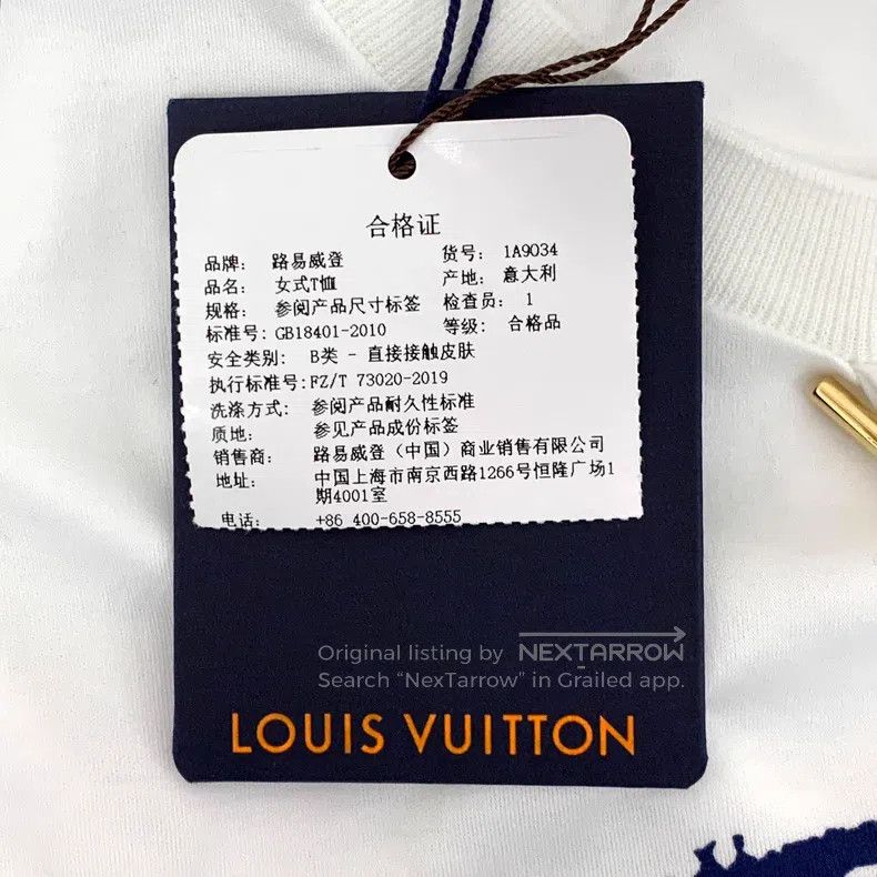 Louis Vuitton Louis Vuitton 22 white chain logo printed cotton crew neck Size US M / EU 48-50 / 2 - 9 Thumbnail