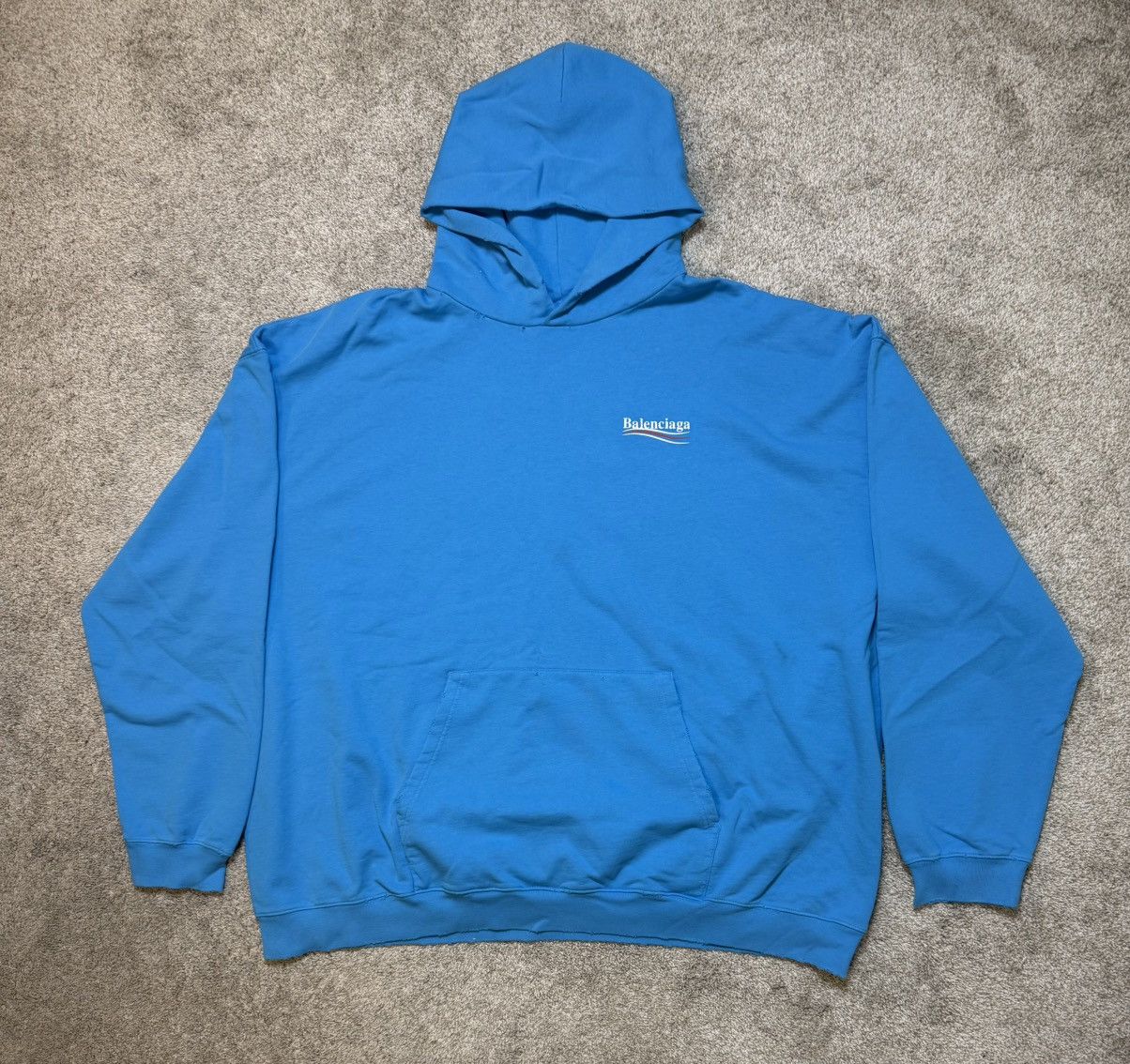 Balenciaga Balenciaga Campaign Logo Hoodie Blue Sky Size US XL / EU 56 / 4 - 2 Thumbnail