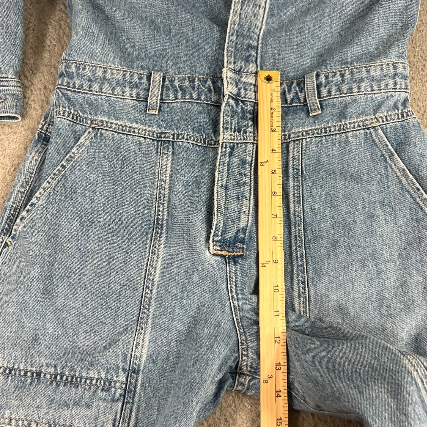 Citizens Of Humanity Citizens of Humanity Jumpsuit One-Piece Denim L Light washed Blue Cotton 100% Relaxed Tapered Pockets Long Sleeve Button Cuffed Elastic Waist Size 36" / US 14 / IT 50 - 6 Thumbnail
