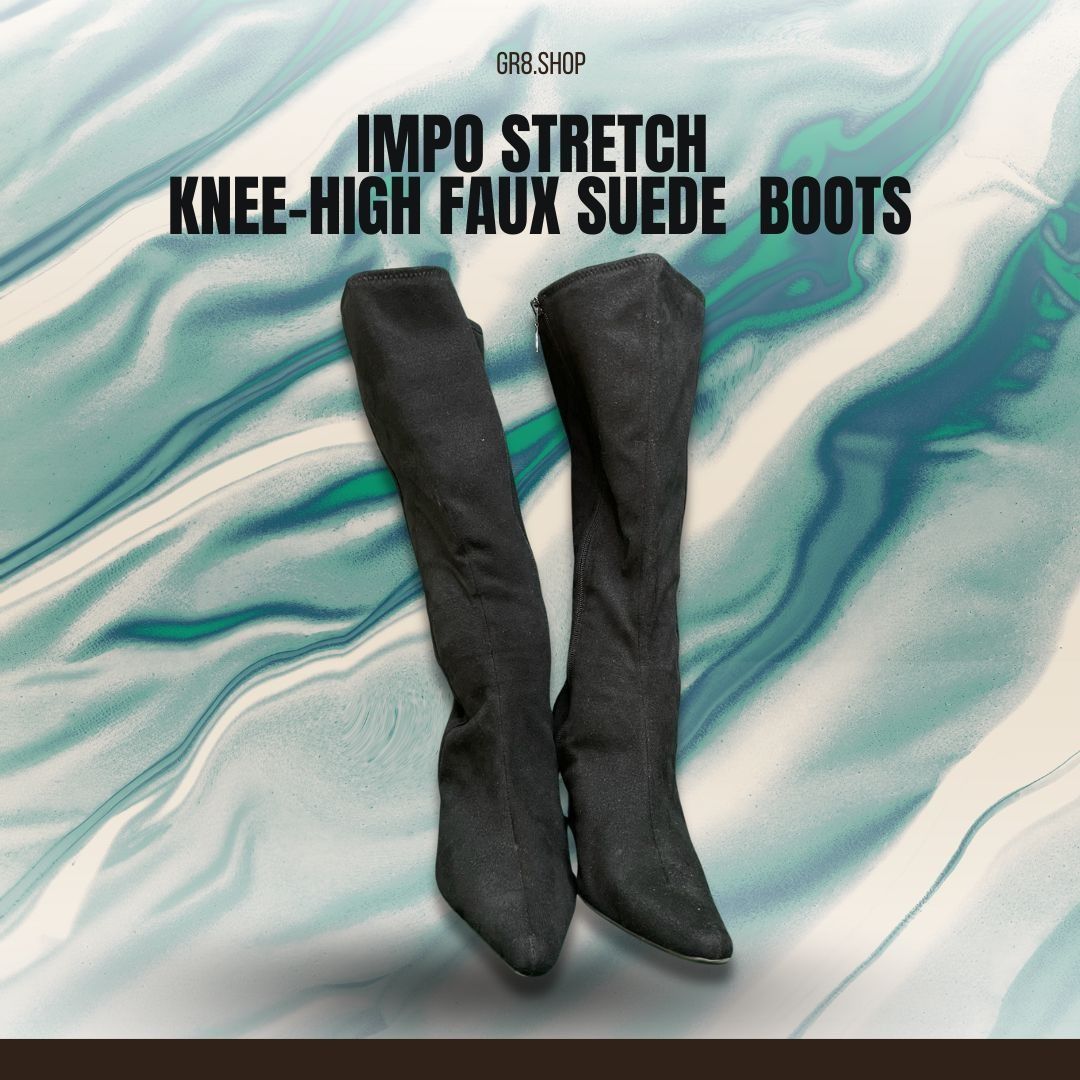 Other Impo Stretch Knee-High Faux Suede Boots Black Womens Size 10 Size US 10 / IT 40 - 1 Thumbnail
