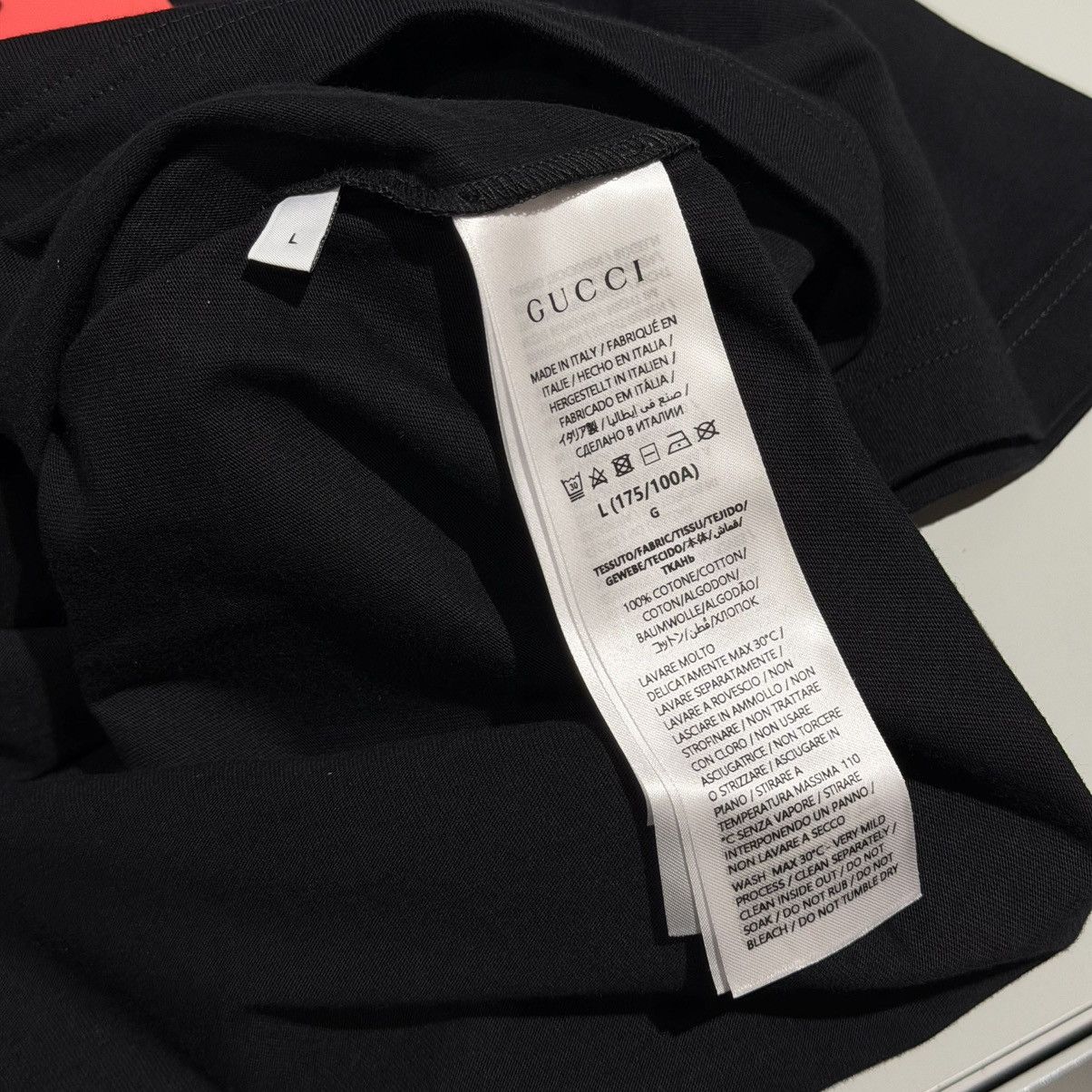 Gucci Gucci Cotton Jersey Gucci Print Tee Black Size US L / EU 52-54 / 3 - 4 Thumbnail
