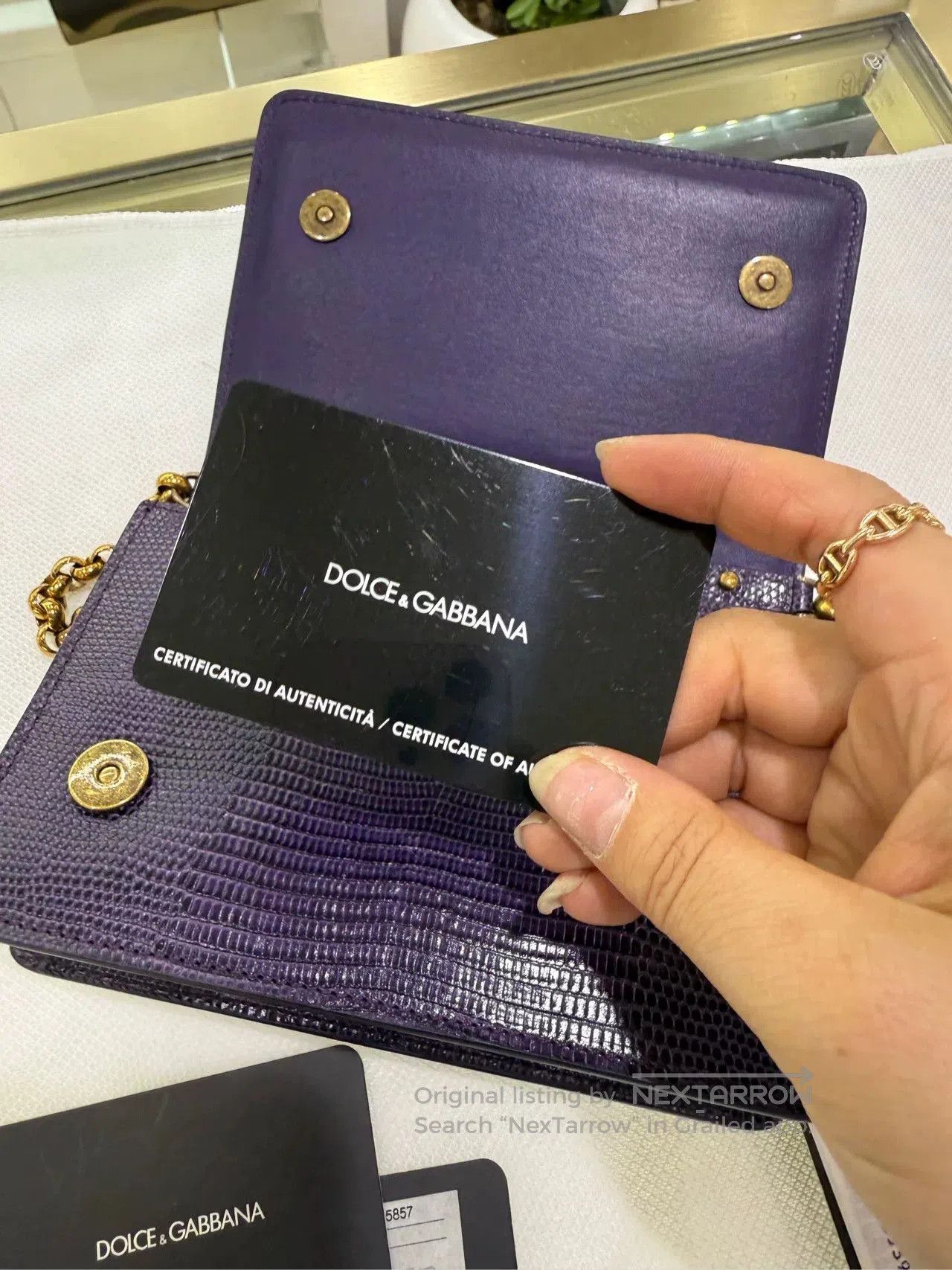 Dolce & Gabbana Dolce Gabbana Snakeskin Purple Vintage Chain Bag. Size ONE SIZE - 5 Thumbnail