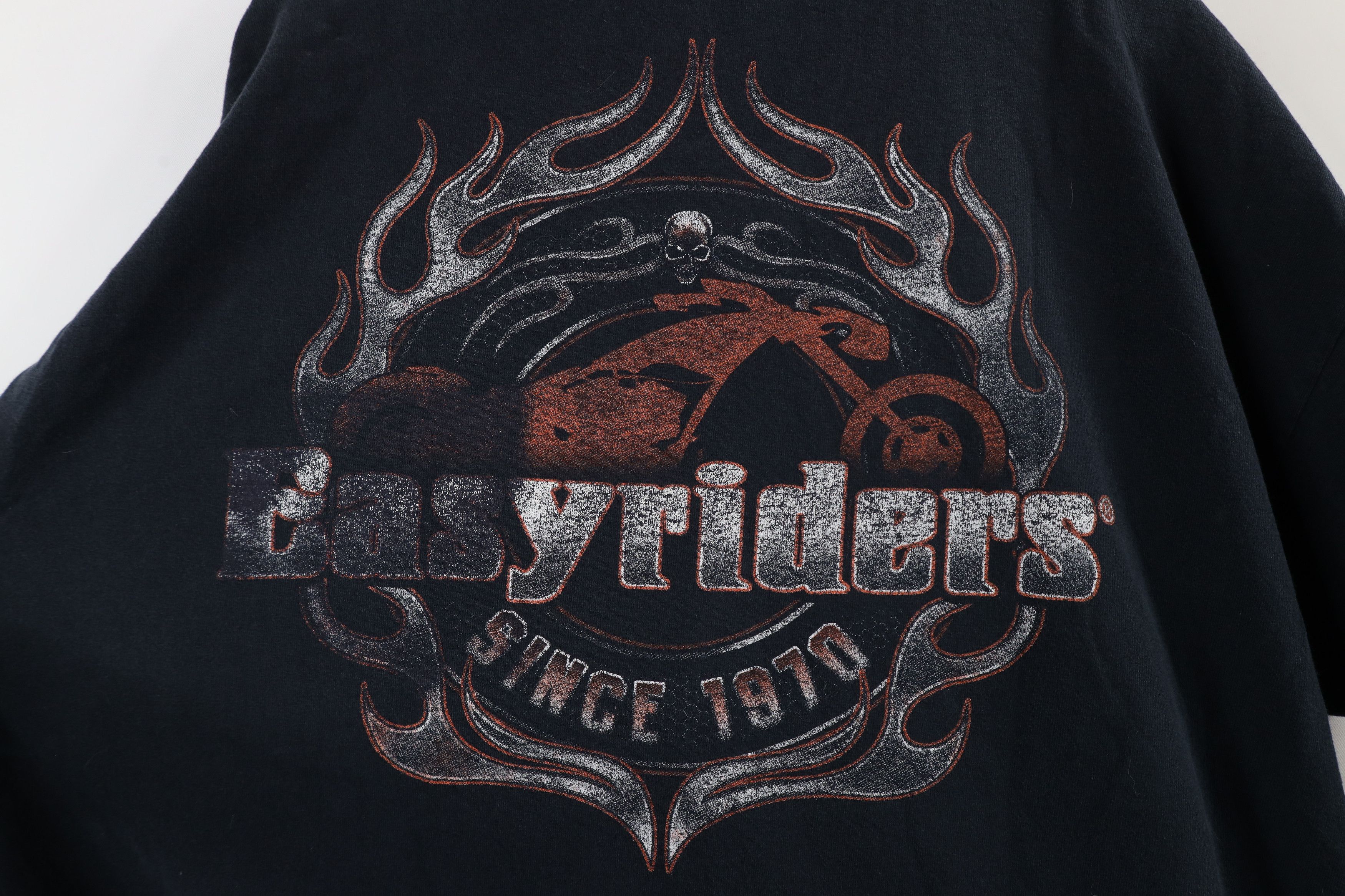 Vintage Vintage 90s Easyriders Motorcycles Fire Flames Skull T-Shirt Size US XXL / EU 58 / 5 - 11 Thumbnail