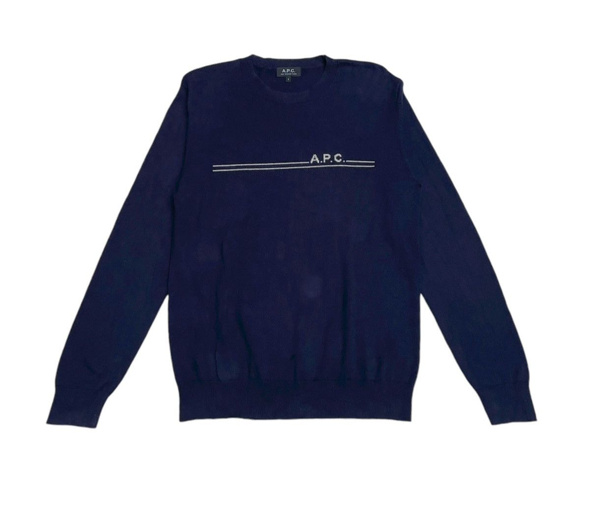Very Rare Vintage Brand APC Big Logo Cashmere Sweater 2000s