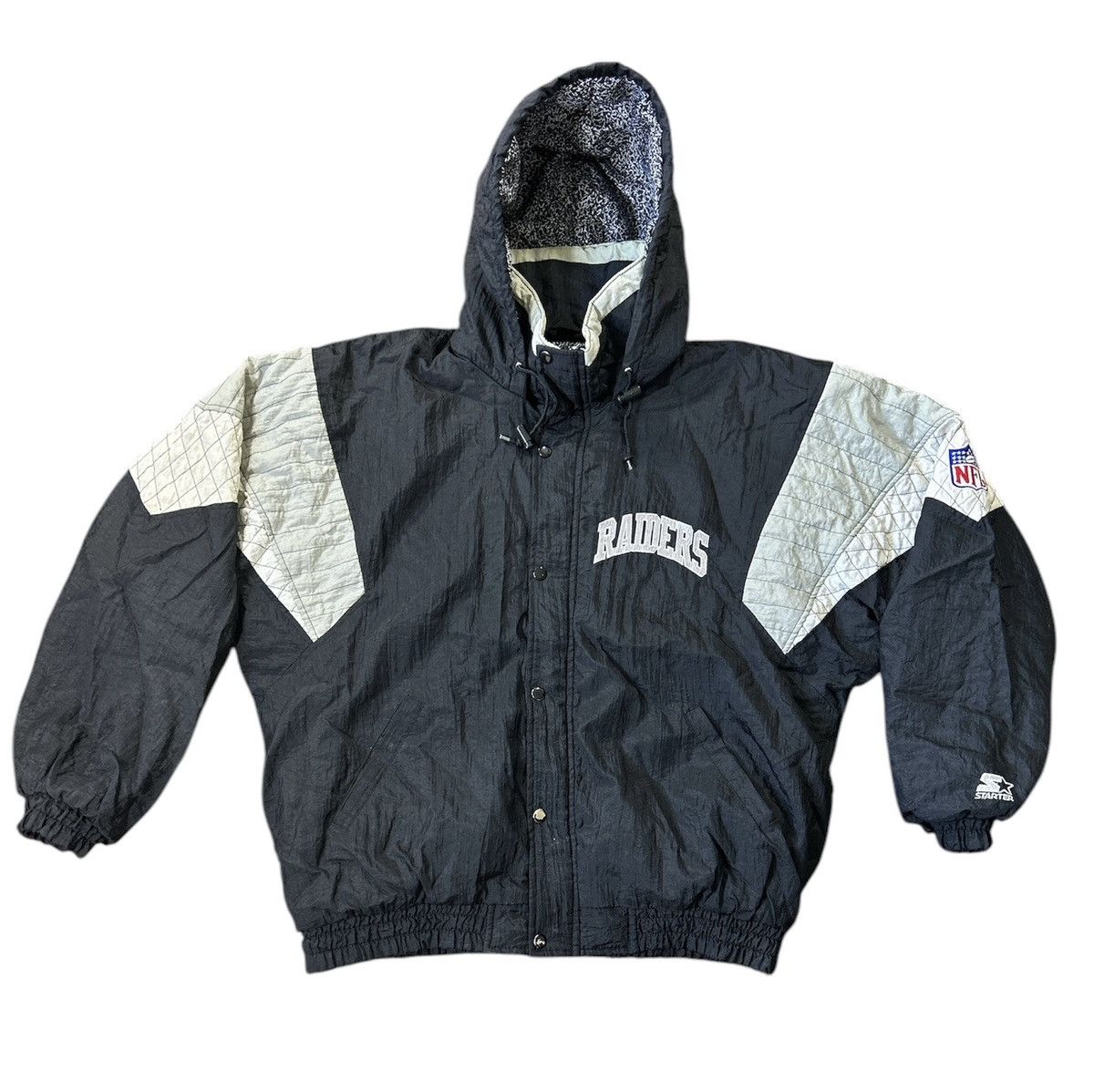 NFL × Starter × Vintage Vintage 90’s Starter NFL Oakland Raiders Black Jacket Size L Size US L / EU 52-54 / 3 - 1 Thumbnail