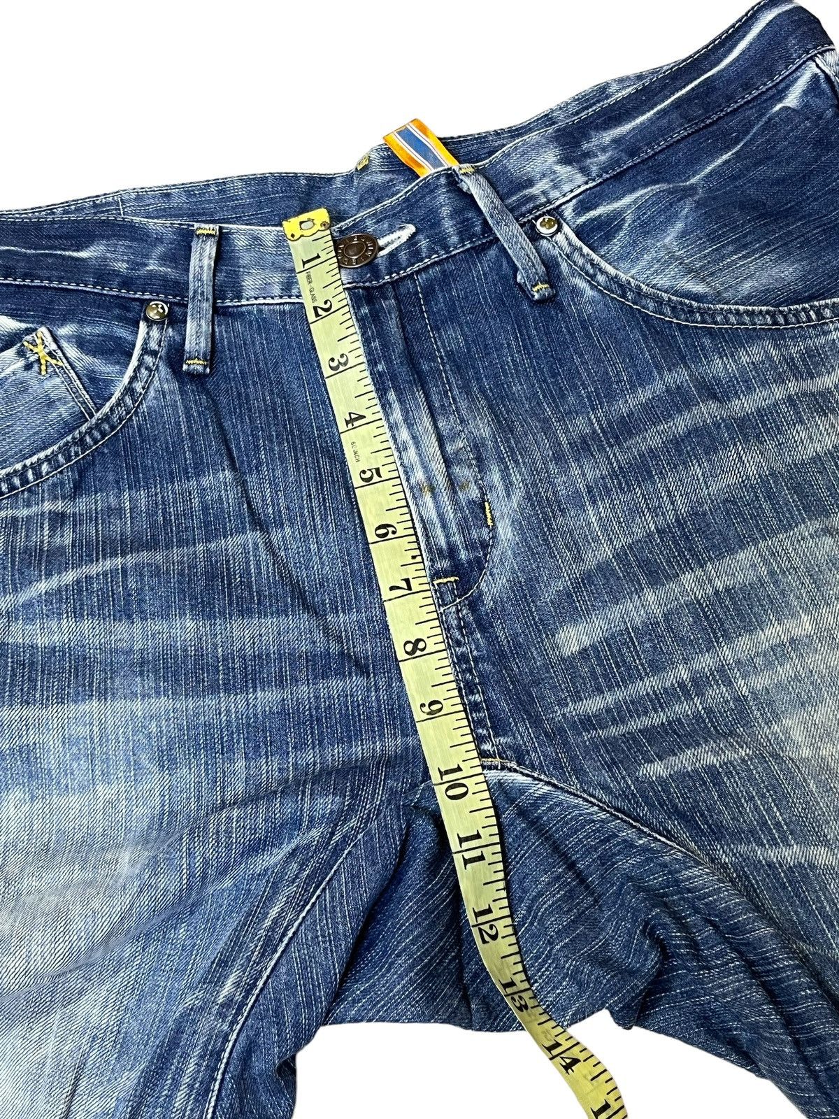 Edwin SICK🔥VINTAGE EDWIN XV FUNCTION CURVE LEG DISTRESSED JEANS Size US 35 - 18 Thumbnail