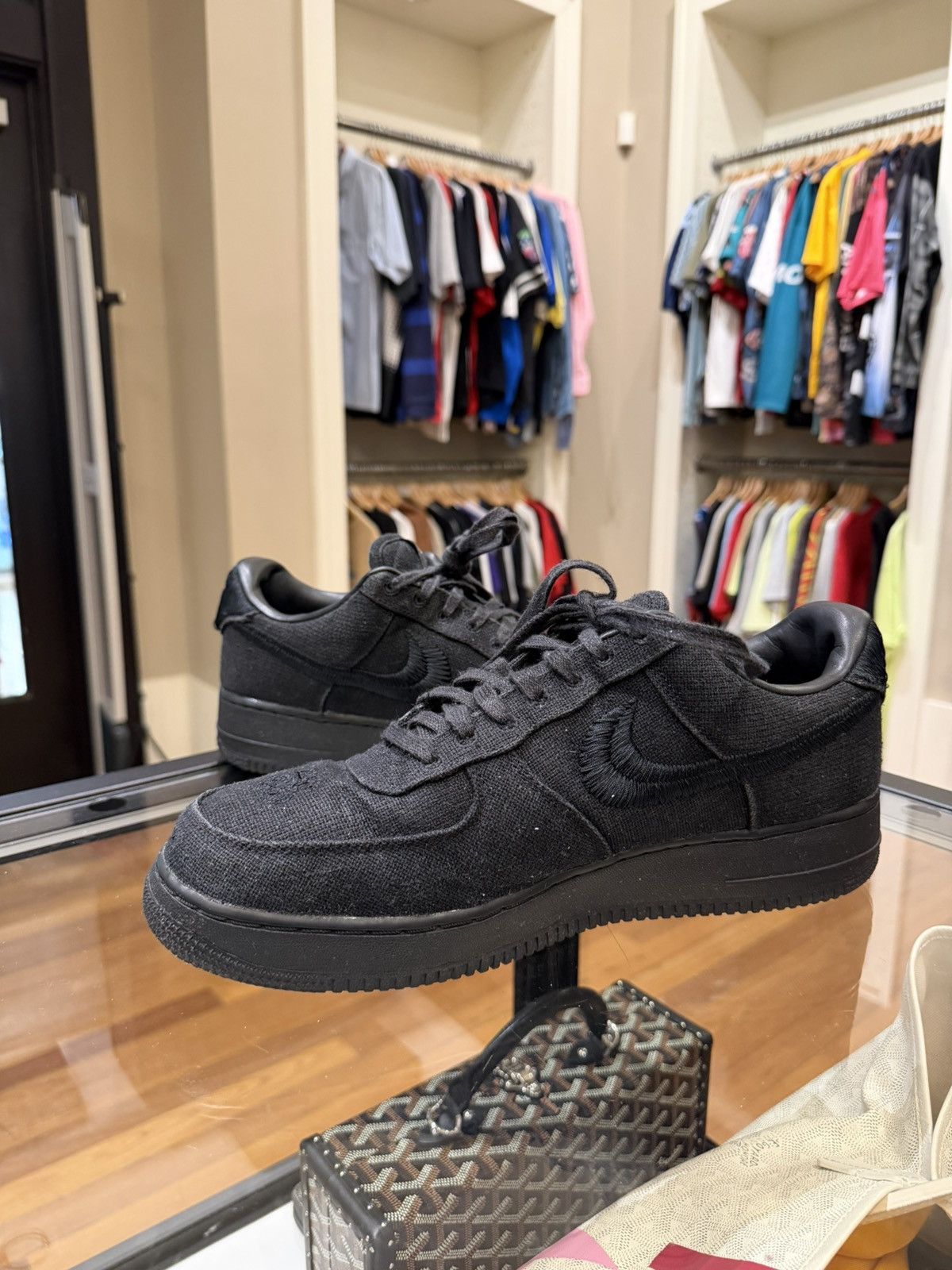 Nike × Stussy Stussy x Nike Air Force 1 Low ‘Stussy Black’ Size US 12 / EU 45 - 2 Thumbnail