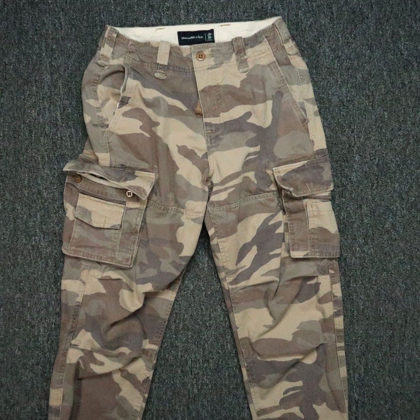 Abercrombie & Fitch Abercrombie Fitch Pants Men Brown Camo Cargo Military Utility Paratrooper 28x30 Size US 28 / EU 44 - 2 Thumbnail