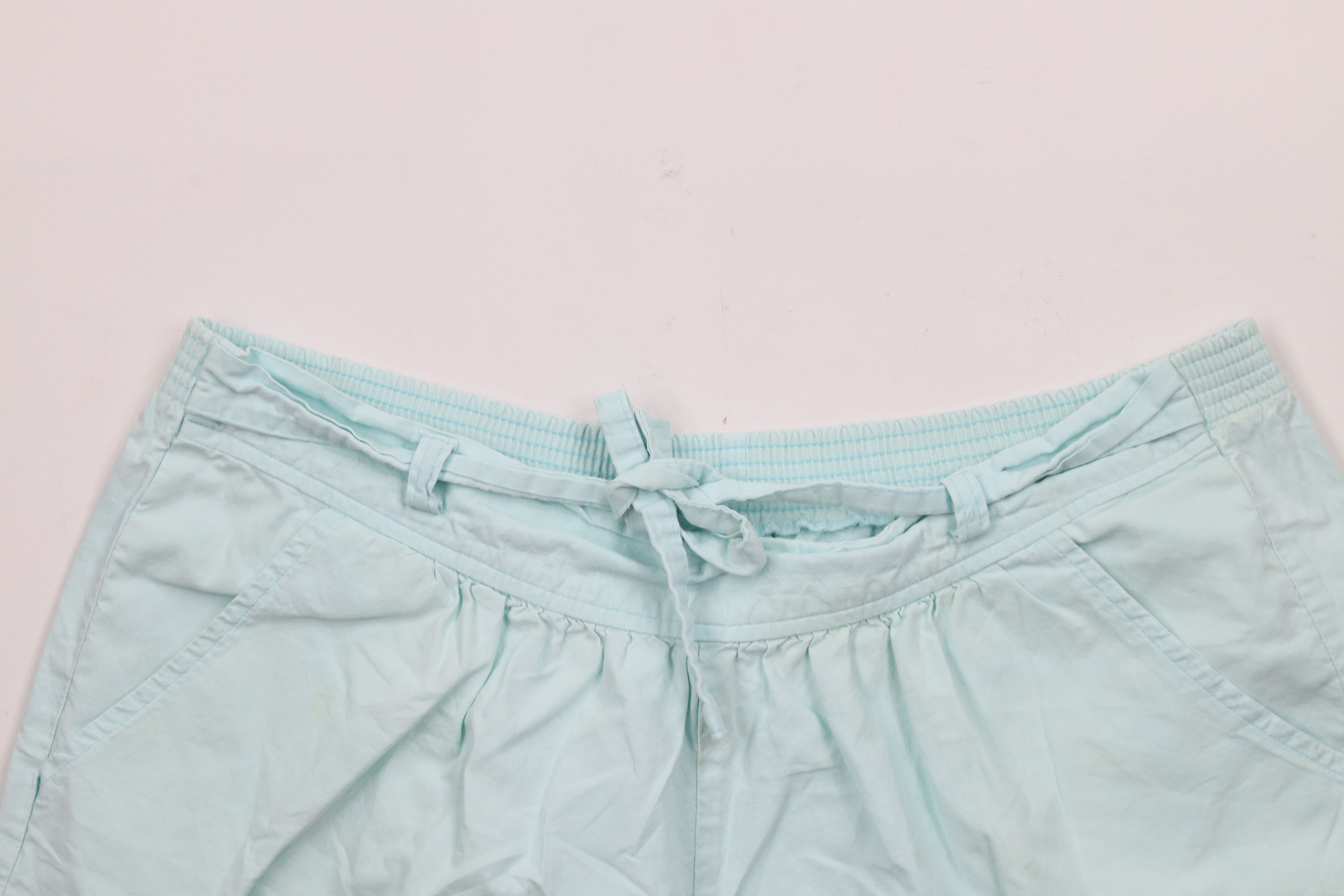 Vintage Vintage 90s Streetwear Tie Front Bermuda Shorts Light Blue Size 38" / US 16 / IT 52 - 2 Thumbnail
