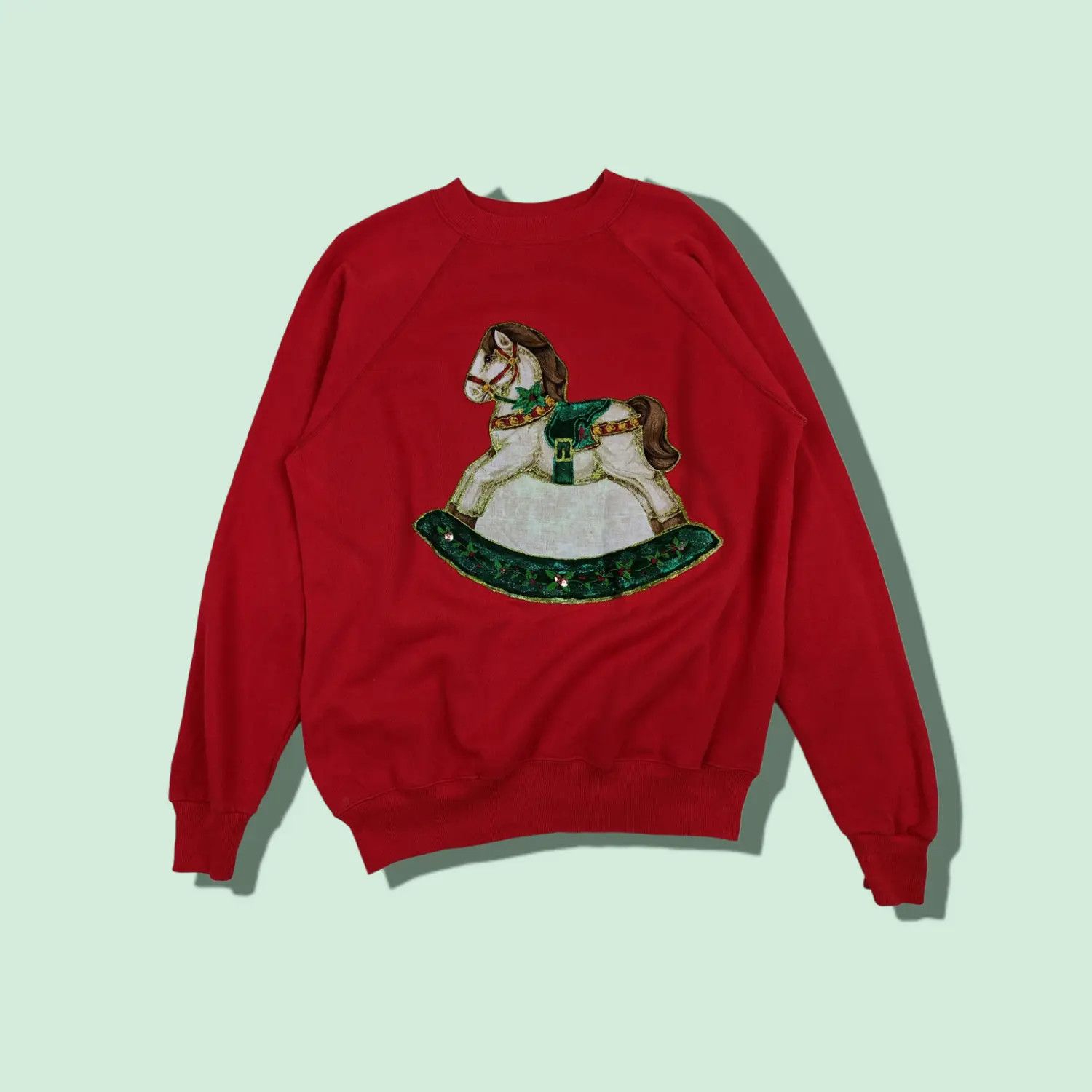 Hanes 90's HANES Wooden Hobby Horse Graphic Image Sweatshirt Size L / US 10 / IT 46 - 1 Thumbnail