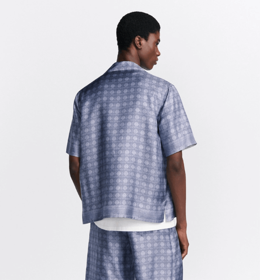 Dior o1w1db11225 493C51 Cannage Short-Sleeved Shirt in Blue Size US M / EU 48-50 / 2 - 5 Thumbnail