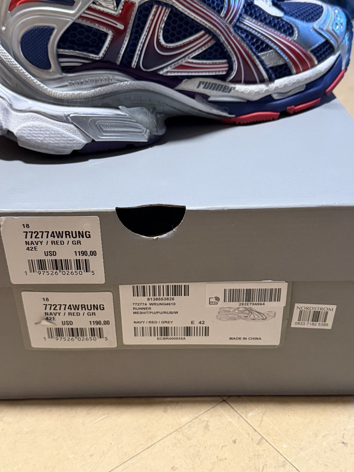 Balenciaga Balenciaga Navy Red Runners Size US 9 / EU 42 - 5 Thumbnail