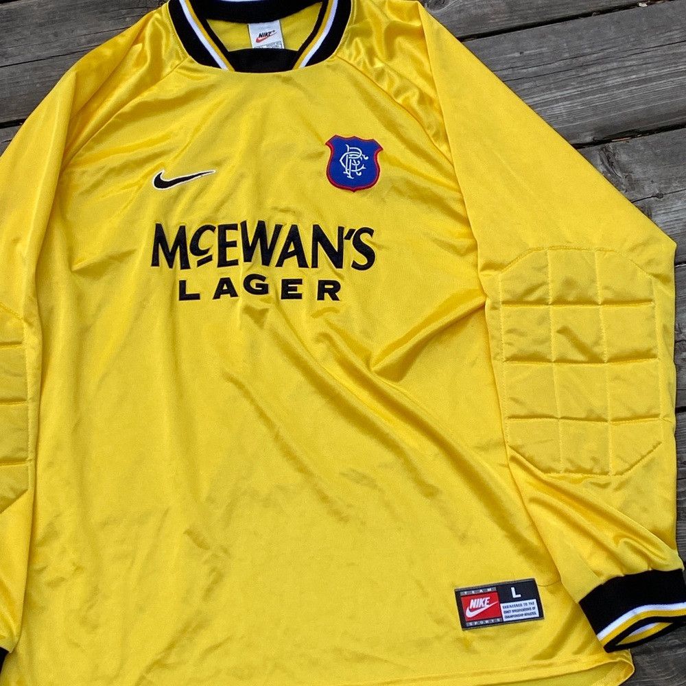 Nike × Vintage Vintage 1997-1999 Nike Glasgow Rangers Goalkeeper Shirt Lar Size US L / EU 52-54 / 3 - 7 Thumbnail
