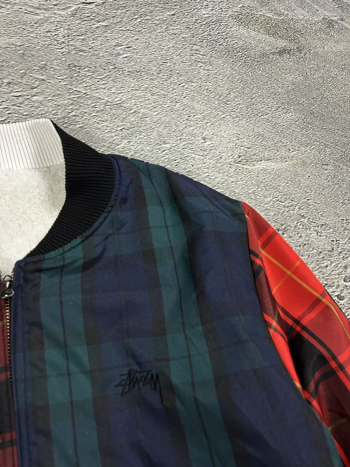 Stussy Stussy Sherpa bomber jacket reversible fleece tartan Size US XL / EU 56 / 4 - 3 Thumbnail