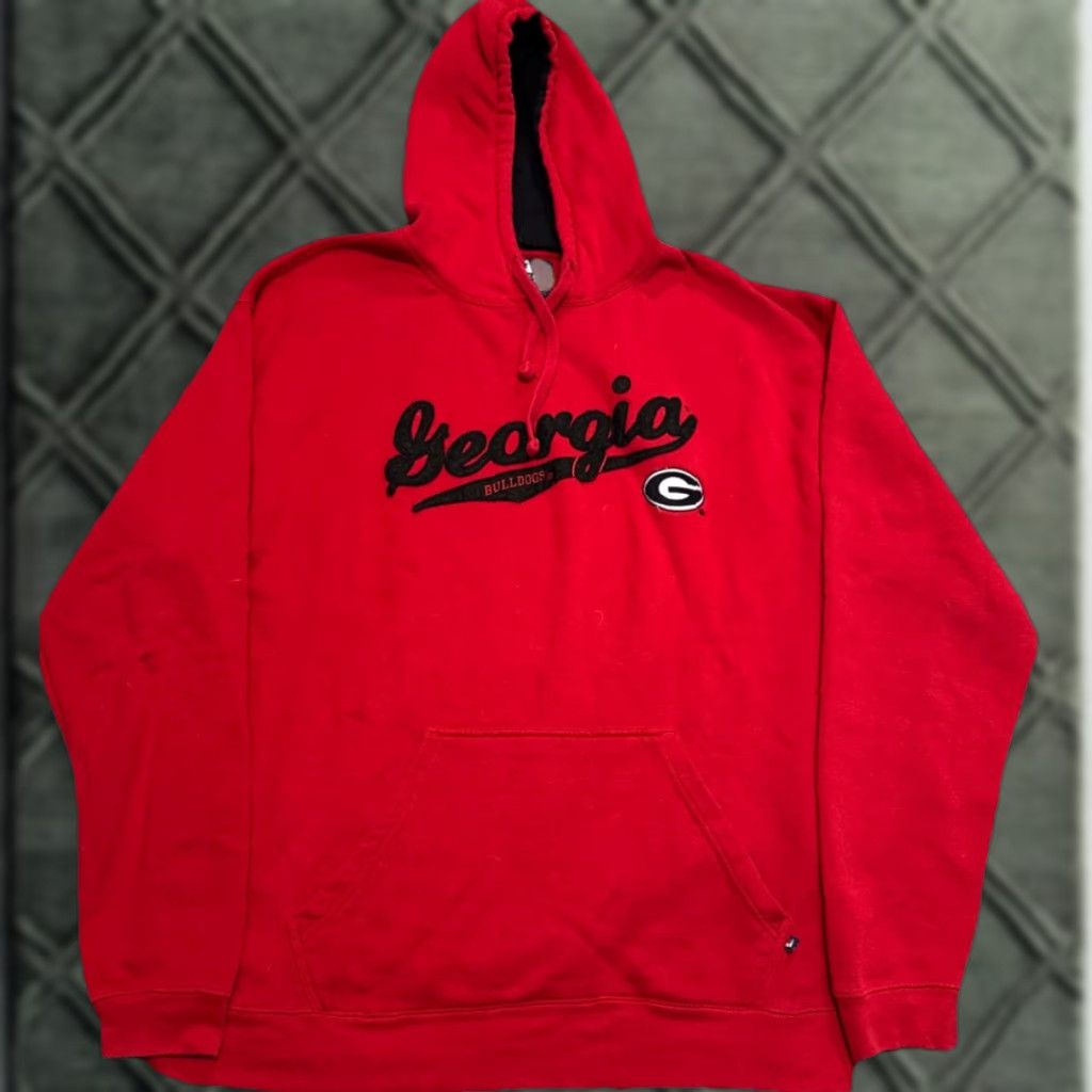 Vintage VINTAGE J.America Hoodie University of Georgia Bulldogs Sweatshirt 2XL Red Men Regular Pullover Size US XXL / EU 58 / 5 - 1 Thumbnail
