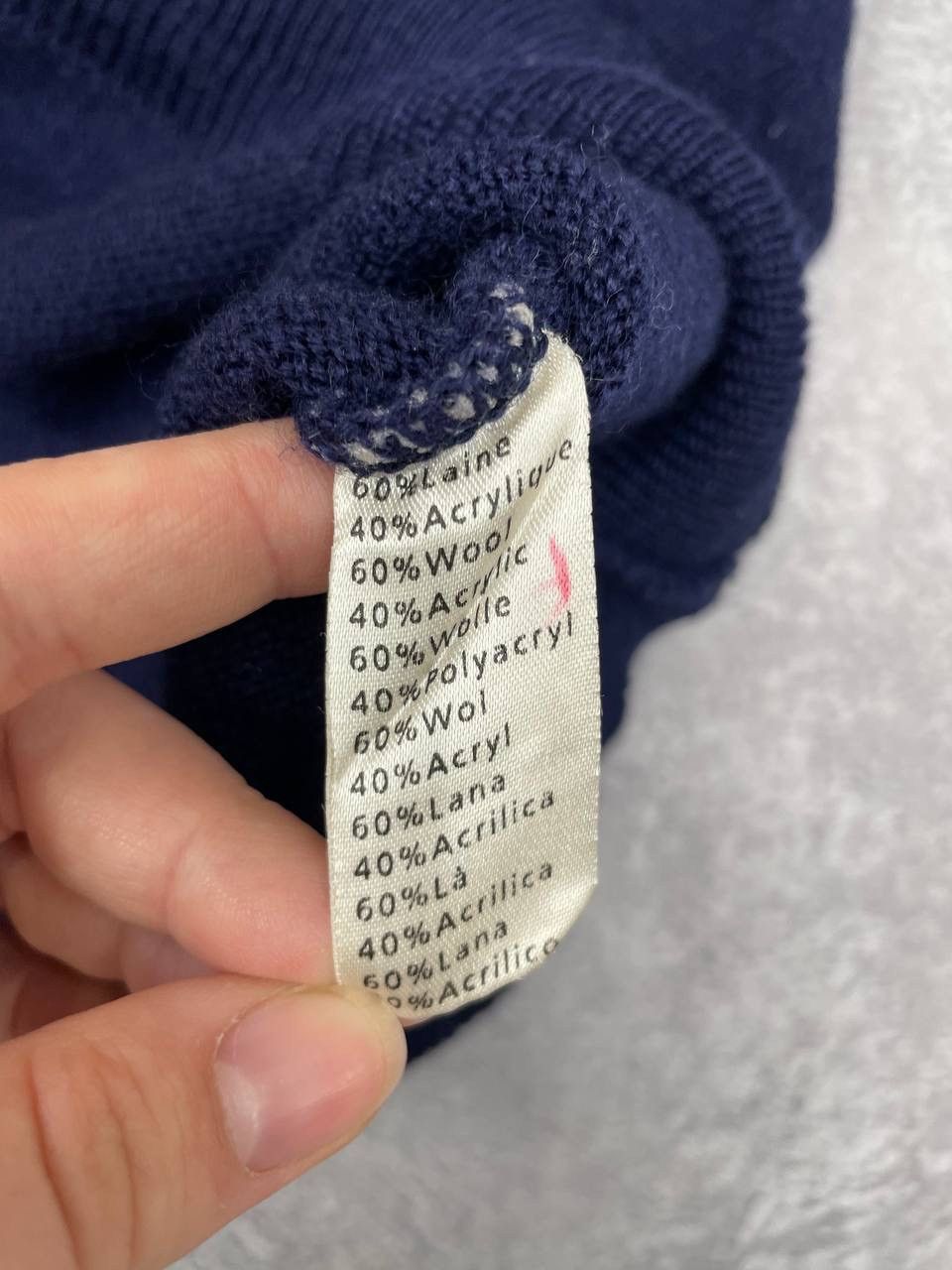 Lacoste Lacoste Men’s Vintage Sweater V Neck Navy Size Large Size US L / EU 52-54 / 3 - 6 Thumbnail