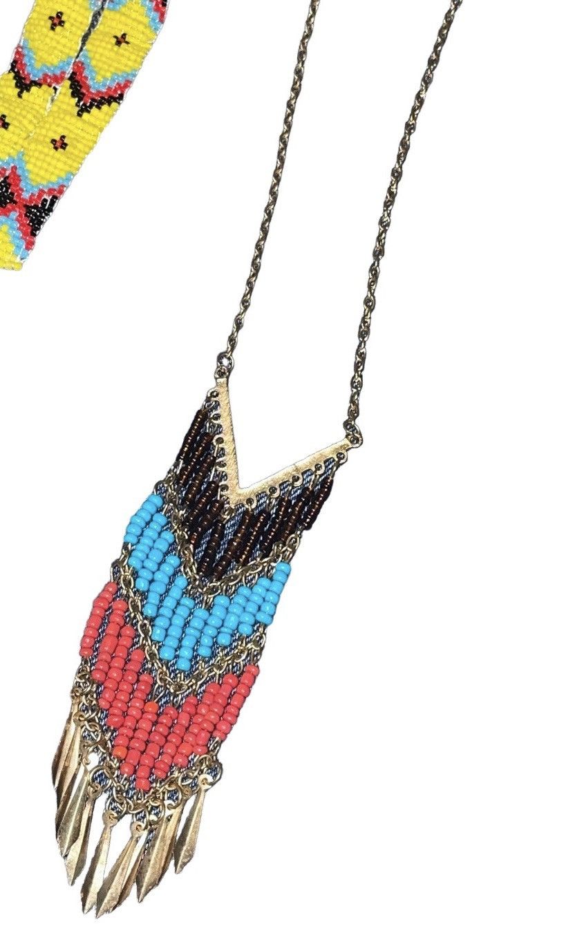 Vintage Vintage Southwest Chevron Beaded 70’s Necklace Size ONE SIZE - 11 Thumbnail
