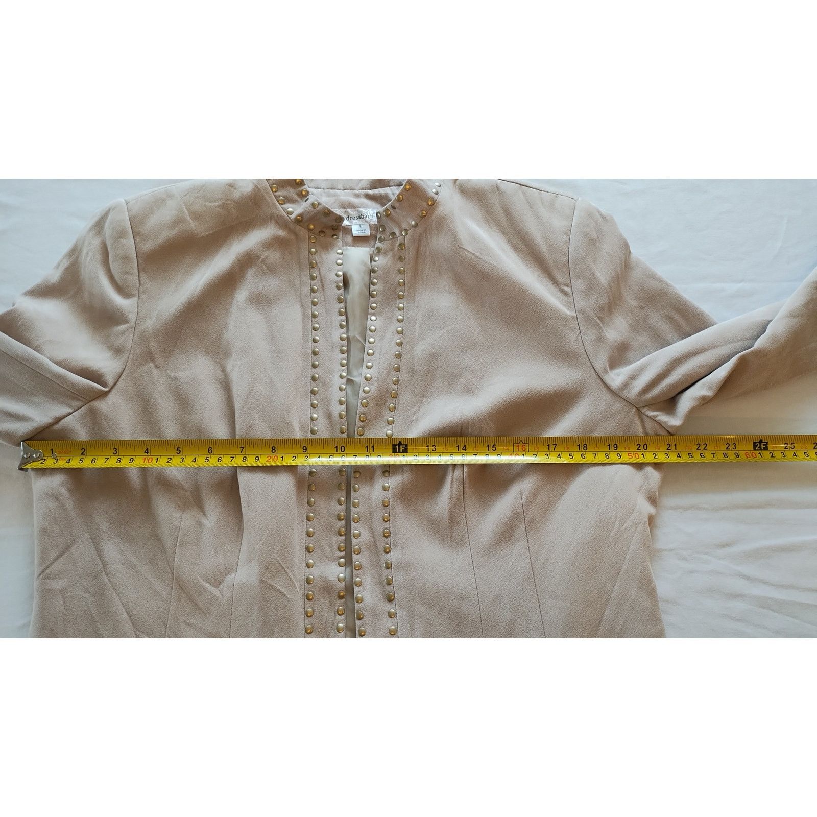 Other DressBarn Faux Suede Beige Jacket Open Front Sz. L Size L / US 10 / IT 46 - 9 Thumbnail