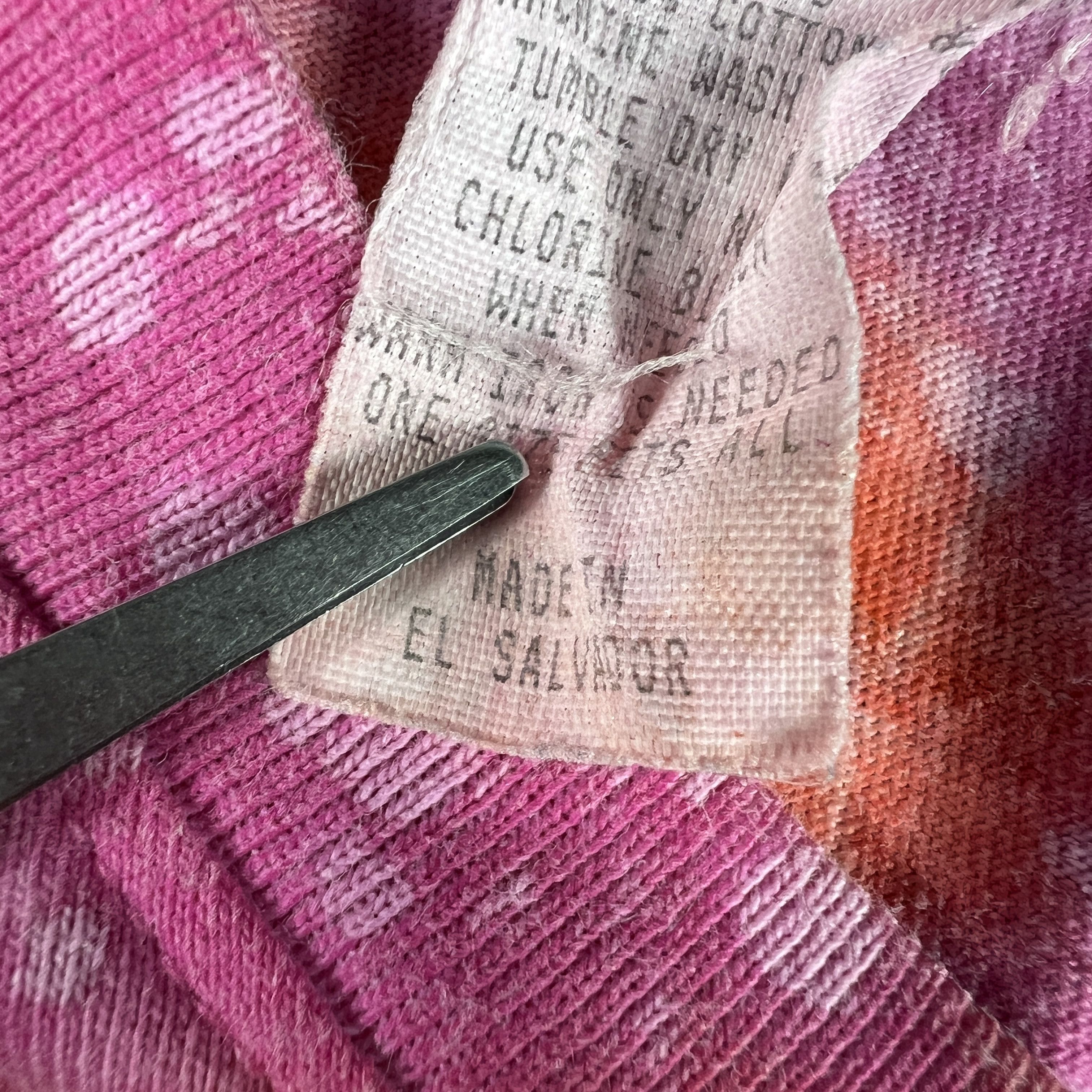 Vintage VTG 90s Too Extreme Pink Orange Faded Striped Single Stitch Size US L / EU 52-54 / 3 - 5 Thumbnail