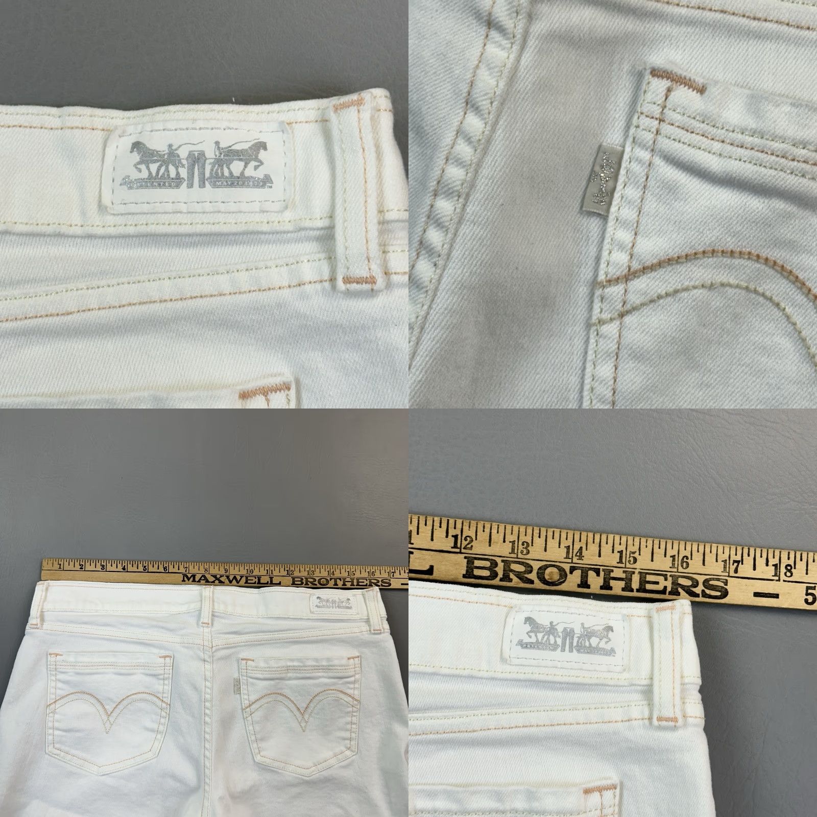 Levi's Levi’s Shorts Womens 30 White Denim 3.5" Low Rise Rolled Hem Stretch Casual, Travel Jeans, 5-Pocket, Light Wash, 30 in Waist Womens Size 30" / US 8 / IT 44 - 8 Thumbnail