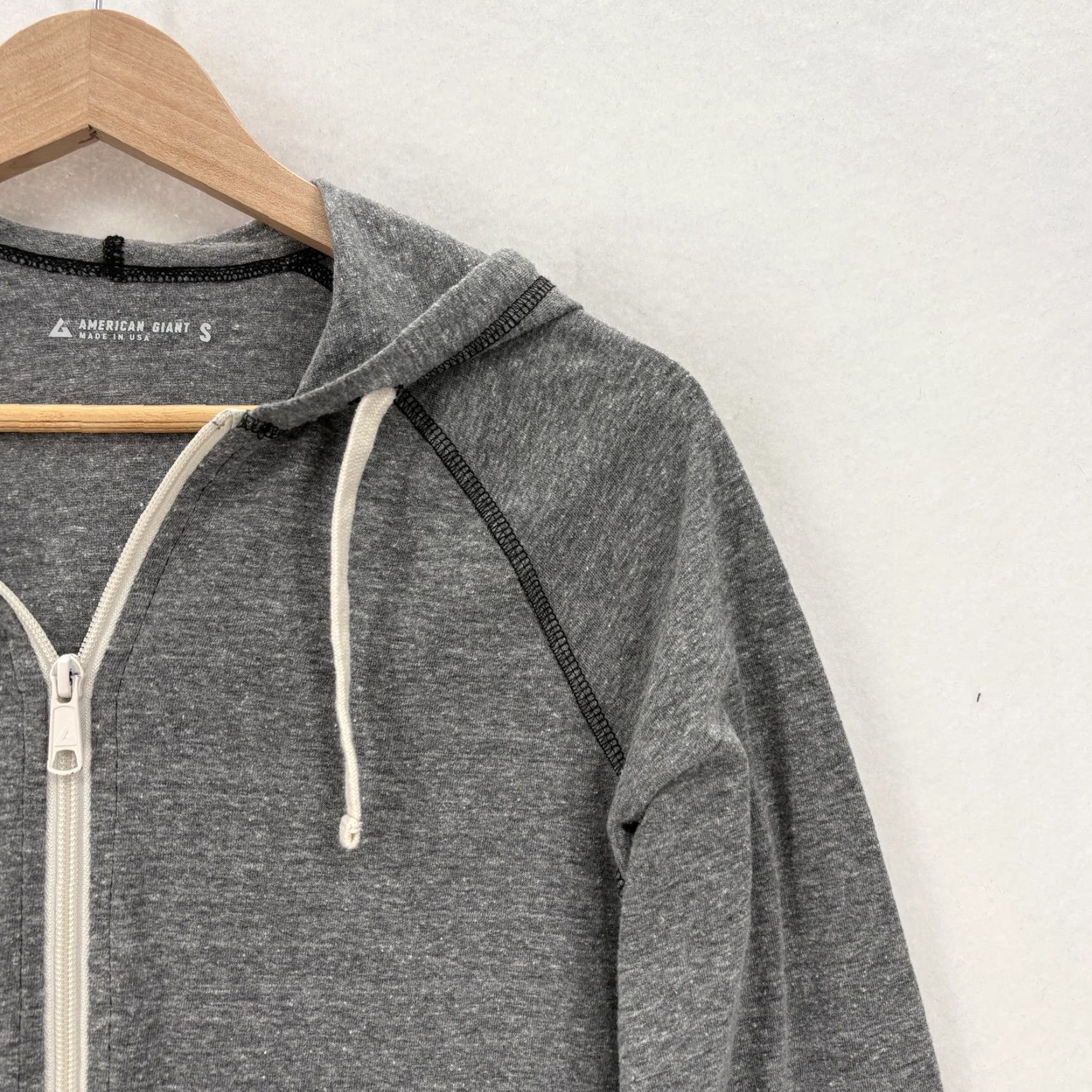 Vintage American Giant Hoodie Womens Small Gray Full Zip Lightweight Sweatshirt Size S / US 4 / IT 40 - 2 Thumbnail
