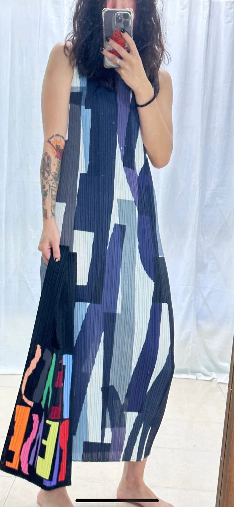 Issey Miyake Issey Miyake size:2 A blue, black and purple pleated dress Size XS / US 0-2 / IT 36-38 - 5 Thumbnail