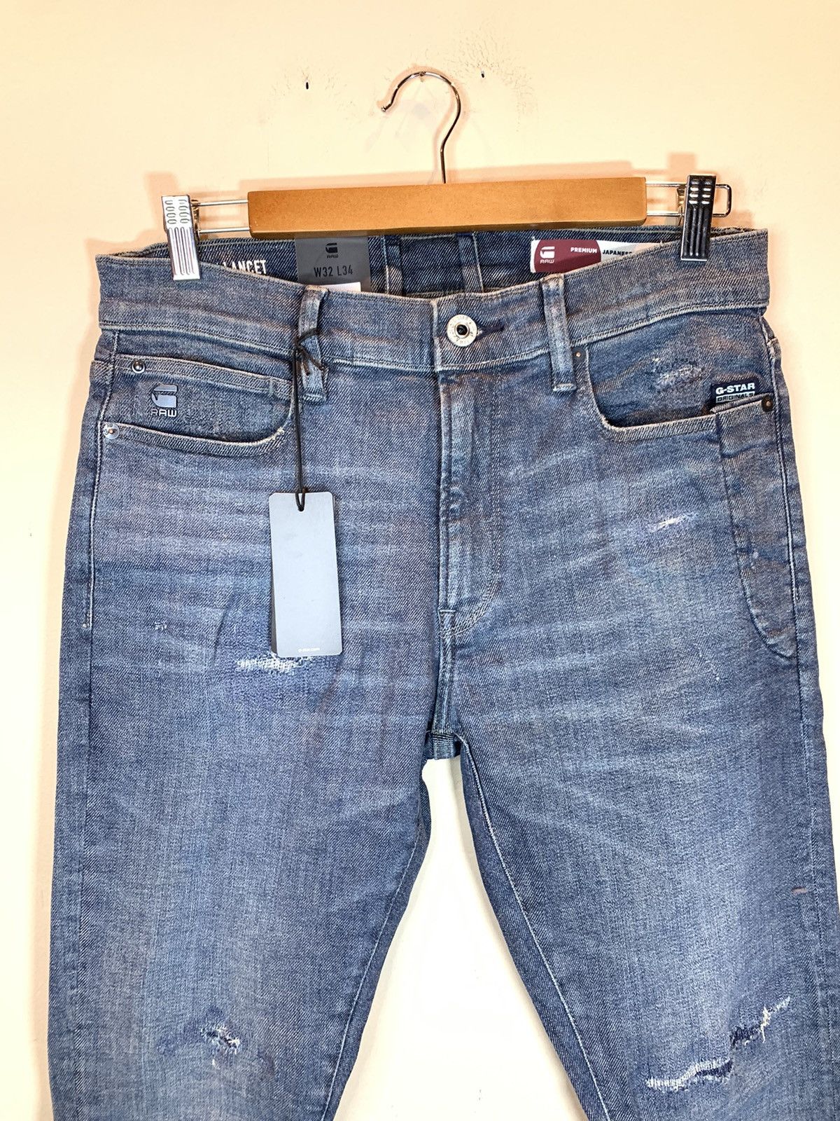 Designer × G-Star *RARE* New G-Star Raw Lancet Distressed Japanese Denim Jeans Size US 32 / EU 48 - 3 Thumbnail