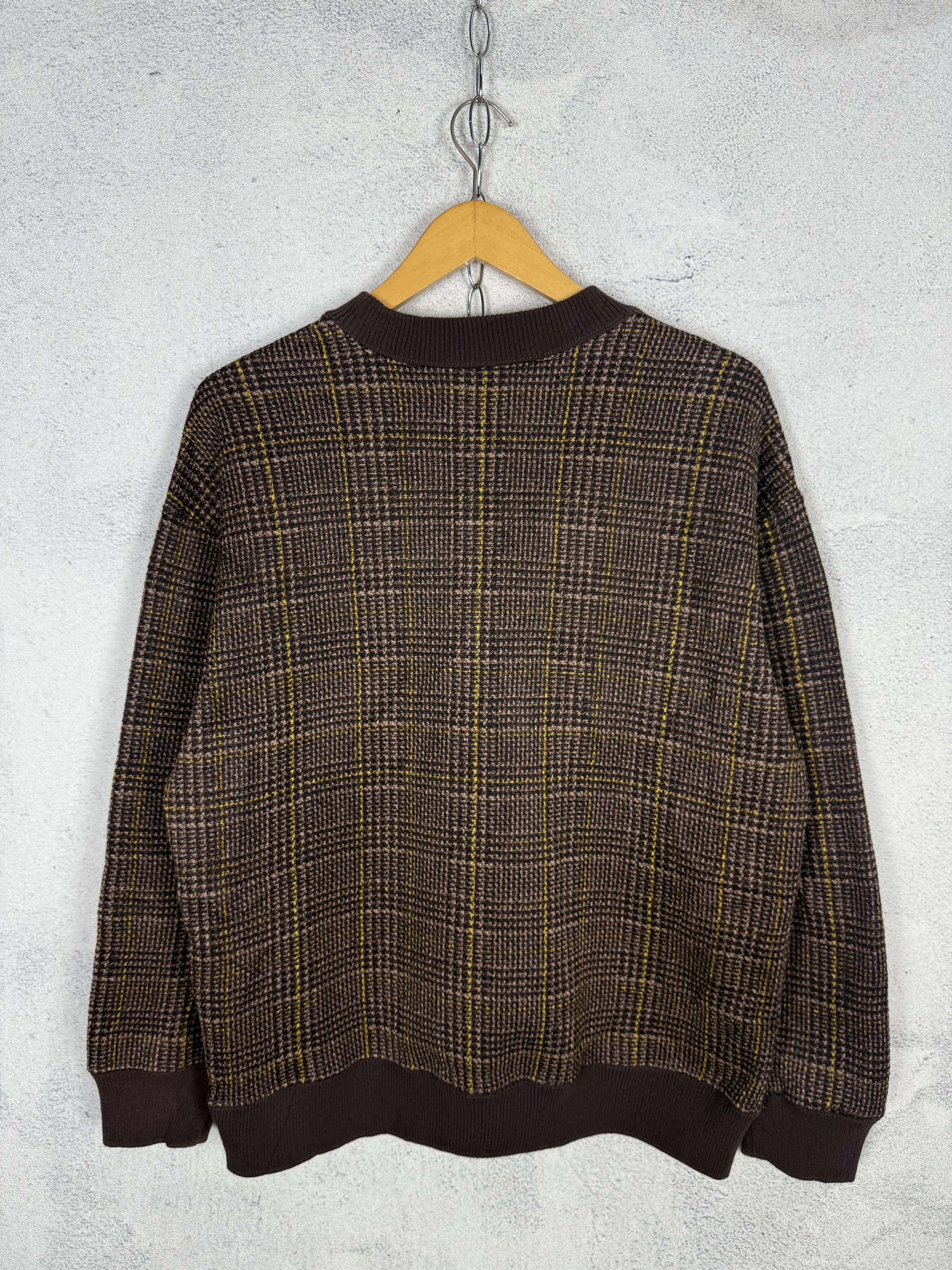 Japanese Brand INHERIT Plaid Tartan Knit Sweater Size US L / EU 52-54 / 3 - 3 Thumbnail